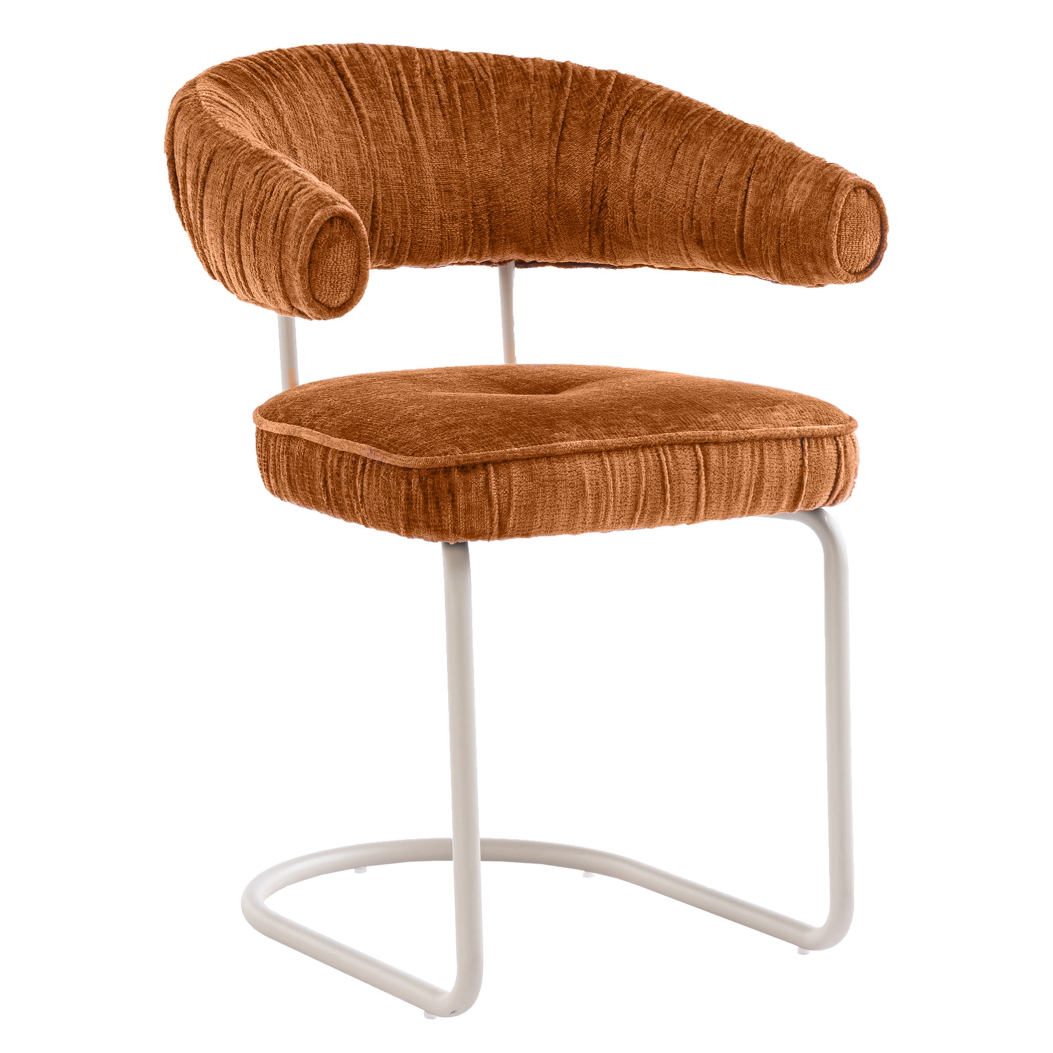 Chaise de salle à manger contemporaine en tissu avec accoudoirs et dossier ergonomique moelleux pour salle à manger