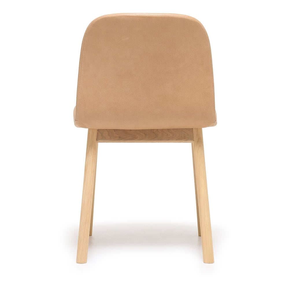 Chaise de salle à manger scandinave en contreplaqué et chêne avec coque ergonomique sinueuse