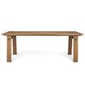 Table à manger rectangulaire en teck recyclé rustique avec détails de menuiserie javanaise pour salle à manger
