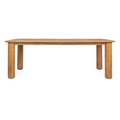 Table à manger rectangulaire rustique en teck recyclé avec pieds tournés en piédestal pour salle à manger
