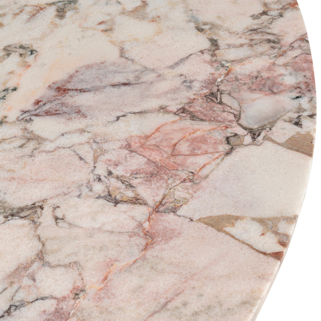 Table à manger Statement Stone Drum avec plateau en travertin ou en marbre pour salle à manger
