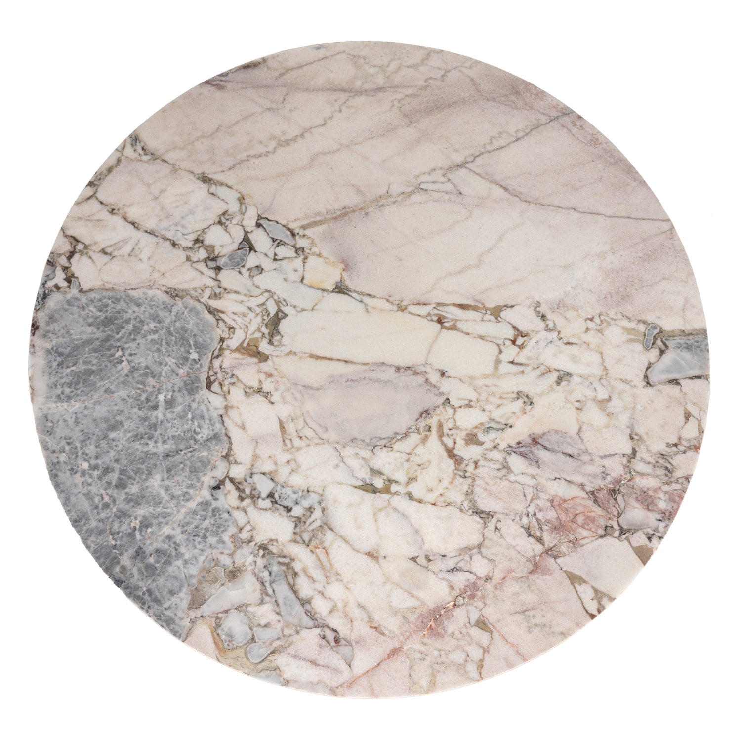 Table à manger Statement Stone Drum avec plateau en travertin ou en marbre pour salle à manger