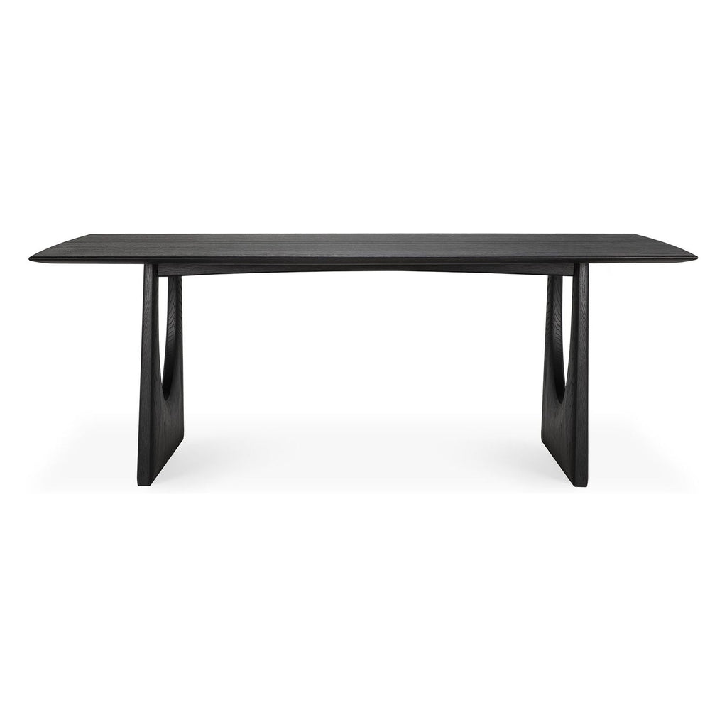 Table à manger rectangulaire en chêne massif Statement avec bords adoucis pour salle à manger