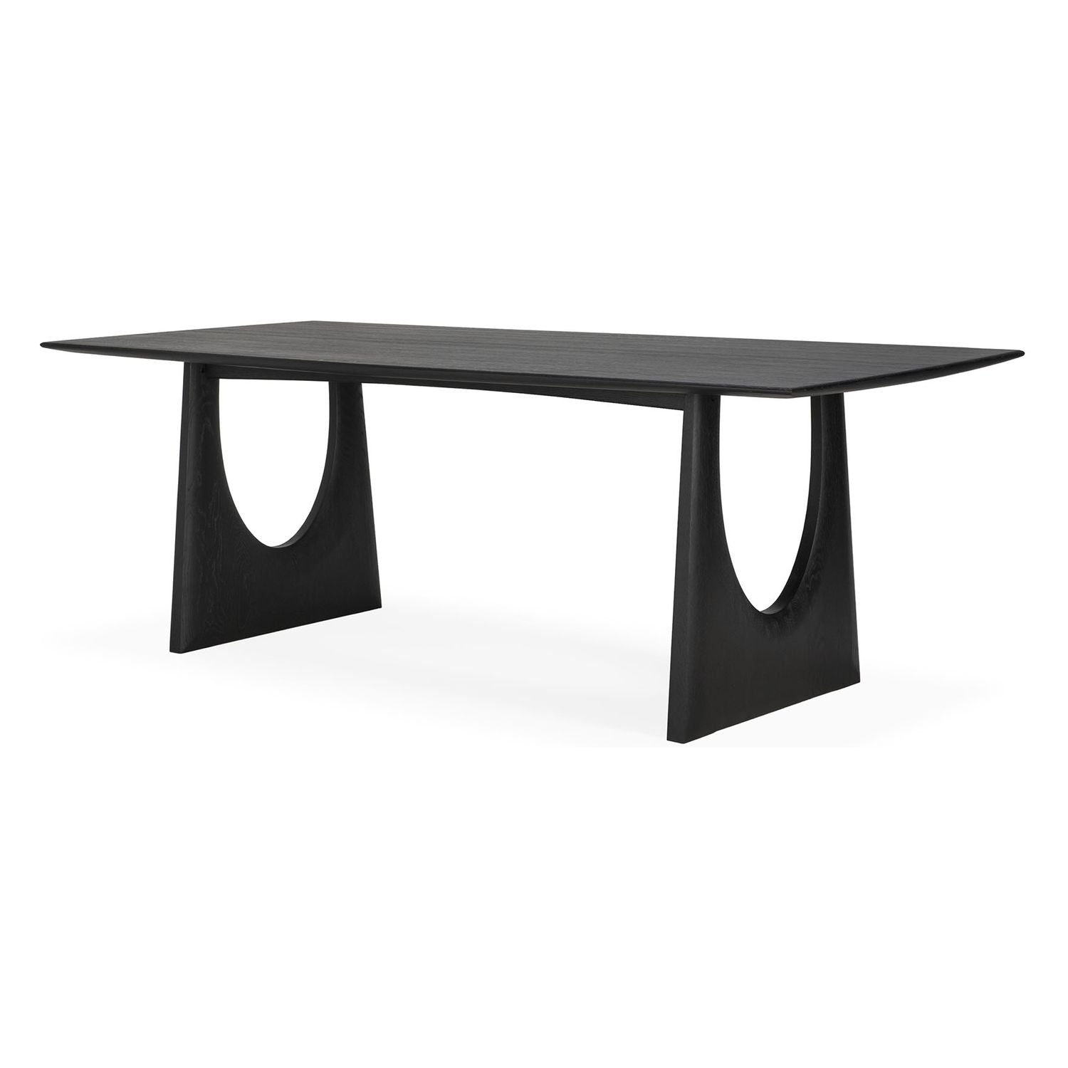 Table à manger rectangulaire en chêne massif Statement avec bords adoucis pour salle à manger