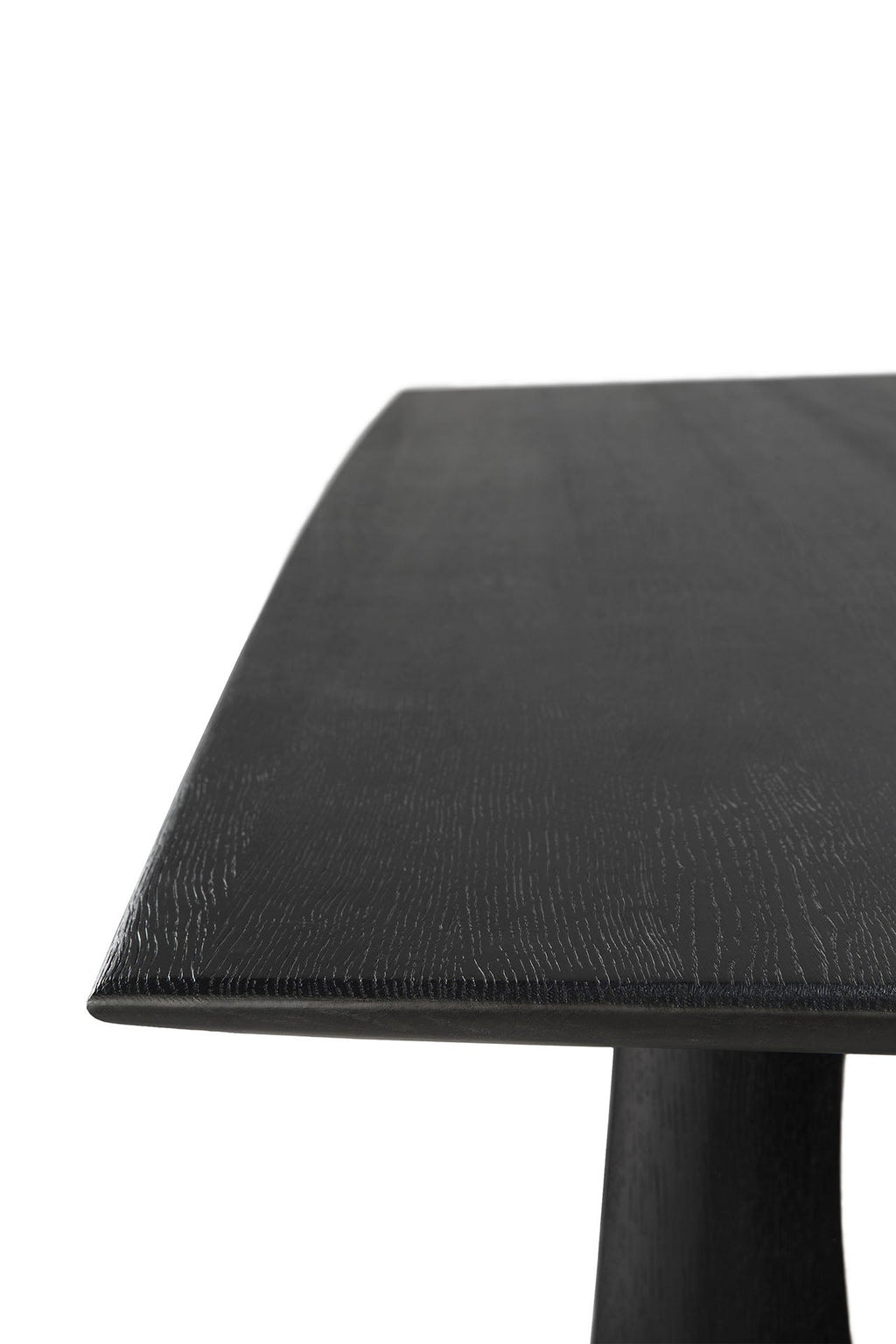 Table à manger rectangulaire en chêne massif Statement avec bords adoucis pour salle à manger