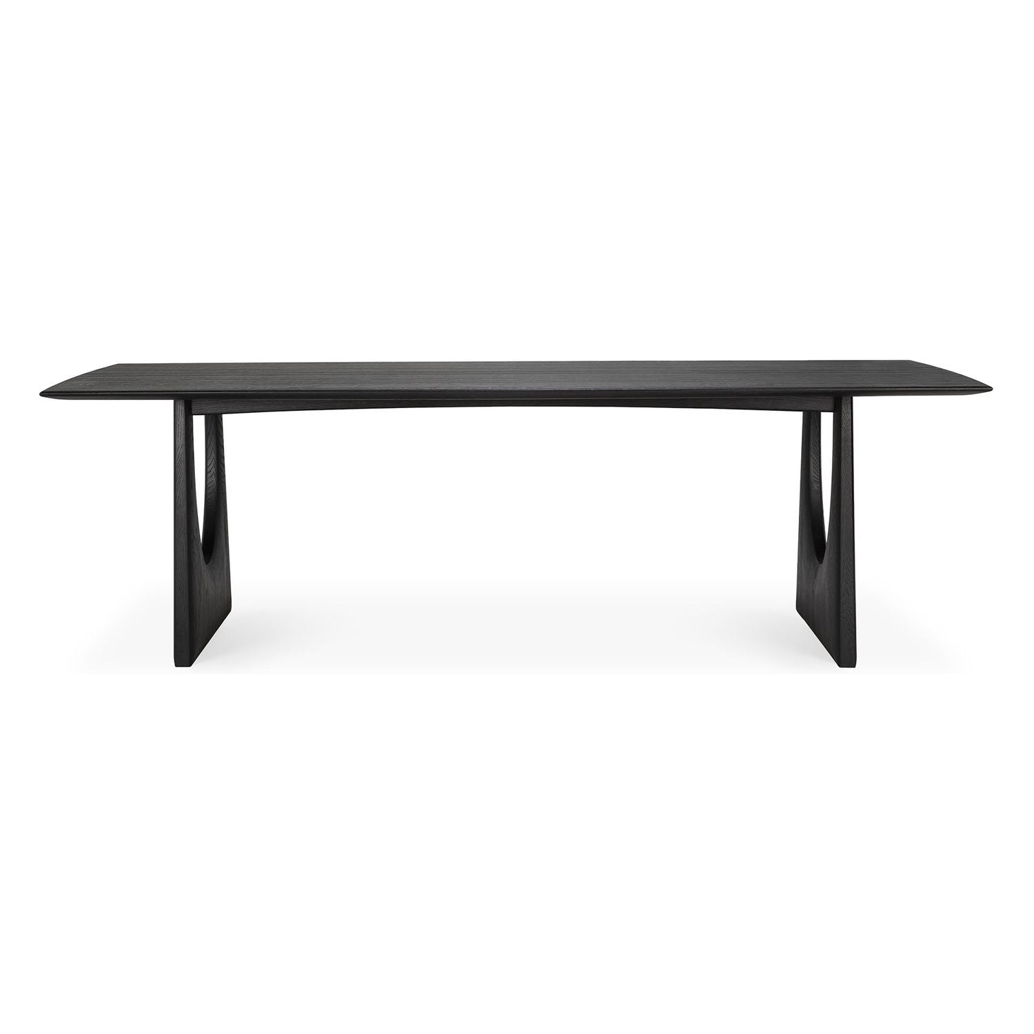 Table à manger rectangulaire en chêne massif Statement avec bords adoucis pour salle à manger
