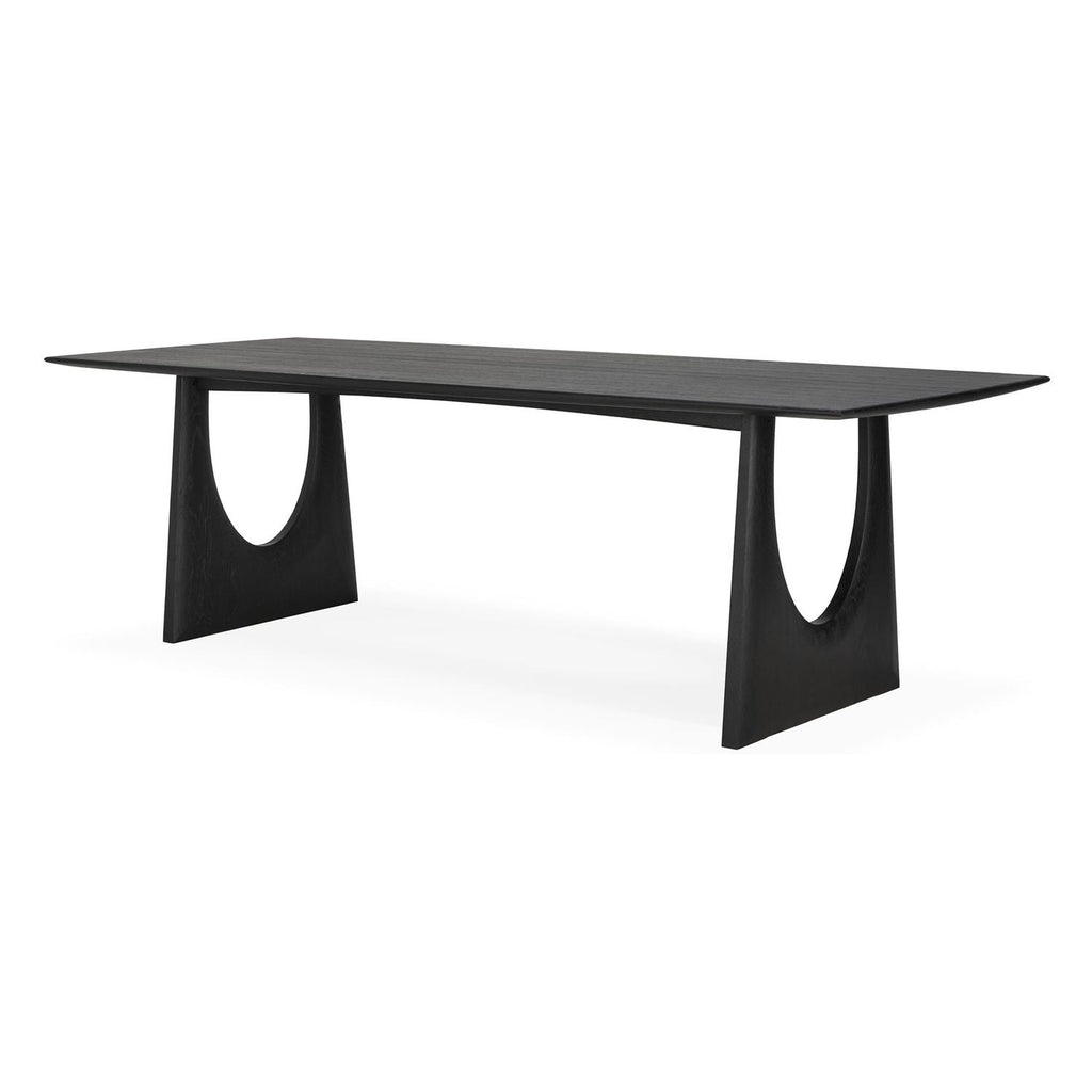 Table à manger rectangulaire en chêne massif Statement avec bords adoucis pour salle à manger