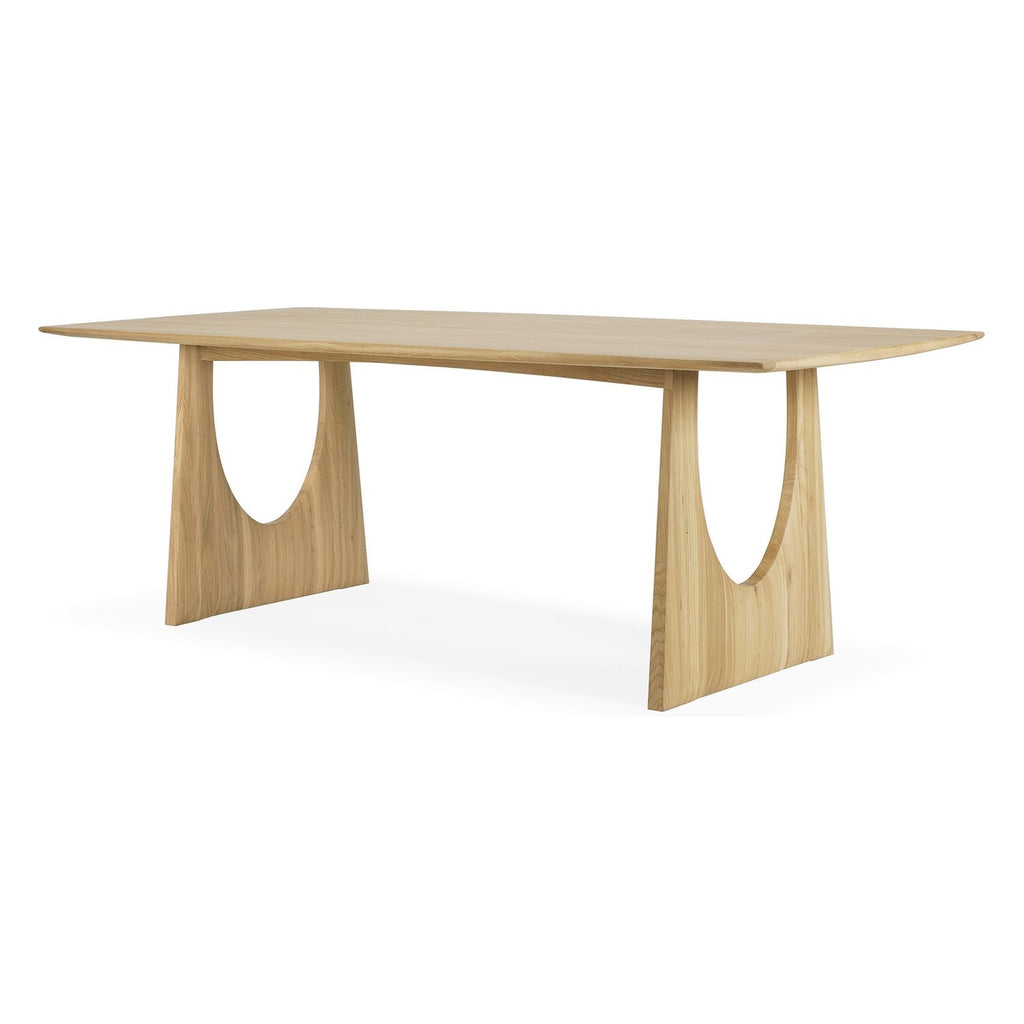 Table à manger rectangulaire en chêne massif Statement avec bords adoucis pour salle à manger