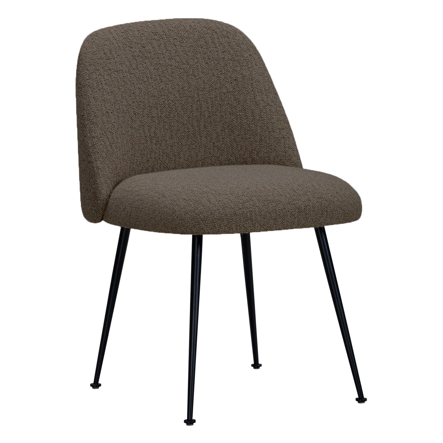 Chaise de salle à manger contemporaine en tissu et acier avec coque ergonomique rembourrée pour salle à manger