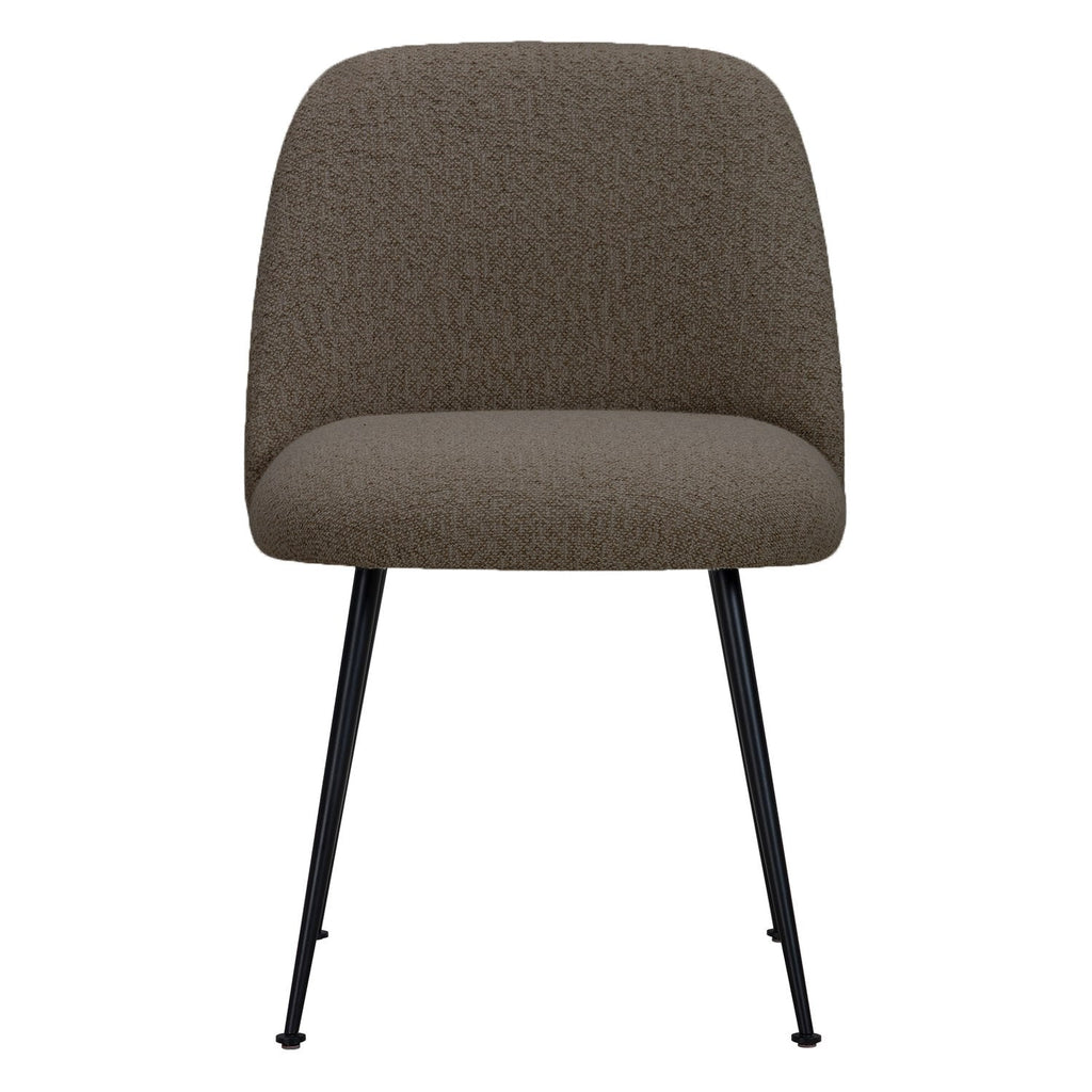 Chaise de salle à manger contemporaine en tissu et acier avec coque ergonomique rembourrée pour salle à manger