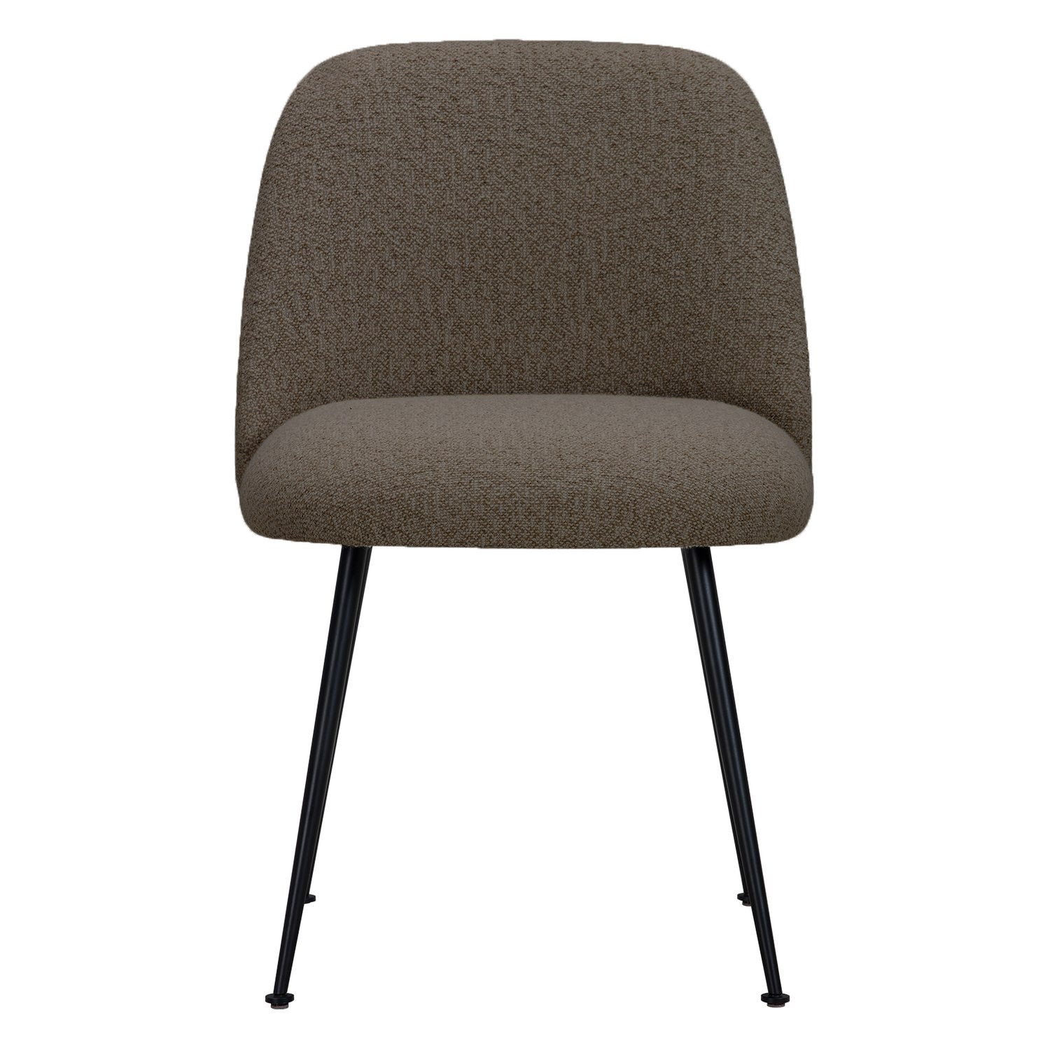 Chaise de salle à manger contemporaine en tissu et acier avec coque ergonomique rembourrée pour salle à manger