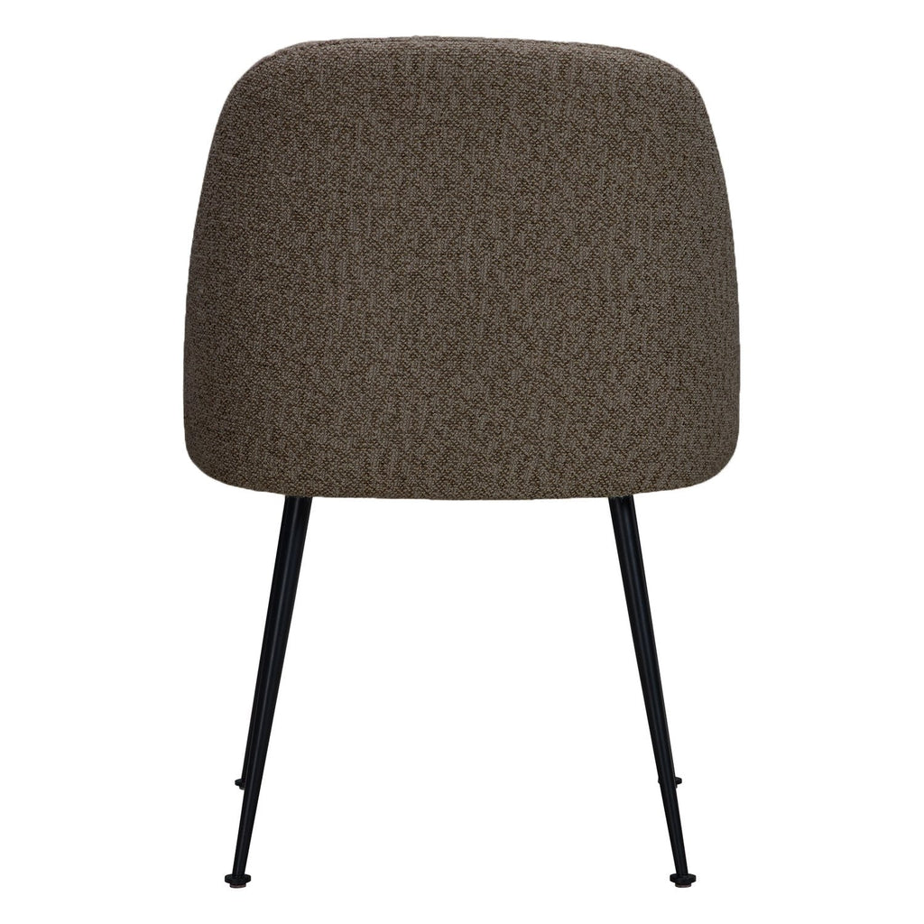 Chaise de salle à manger contemporaine en tissu et acier avec coque ergonomique rembourrée pour salle à manger