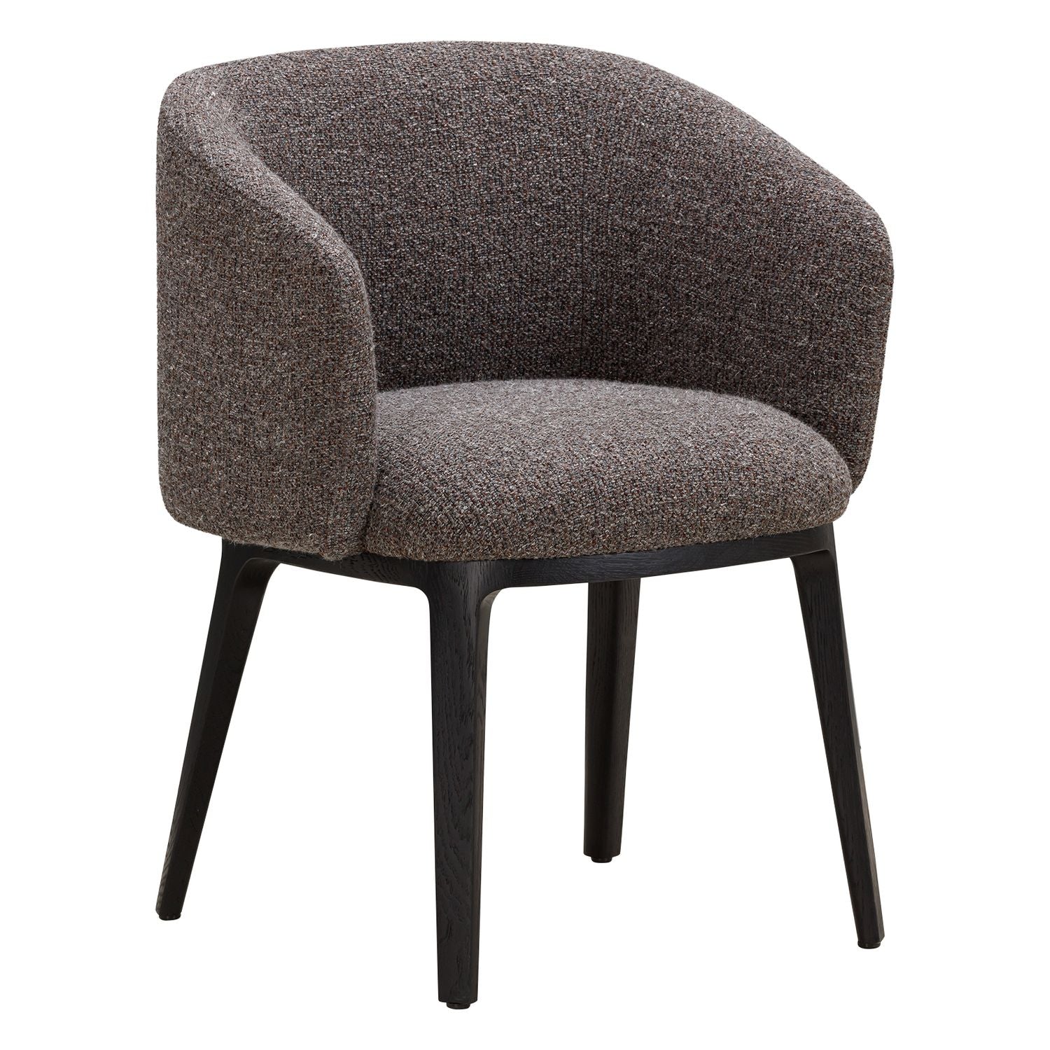 Chaise de salle à manger moderne en acier rembourré avec coque galet sculptée