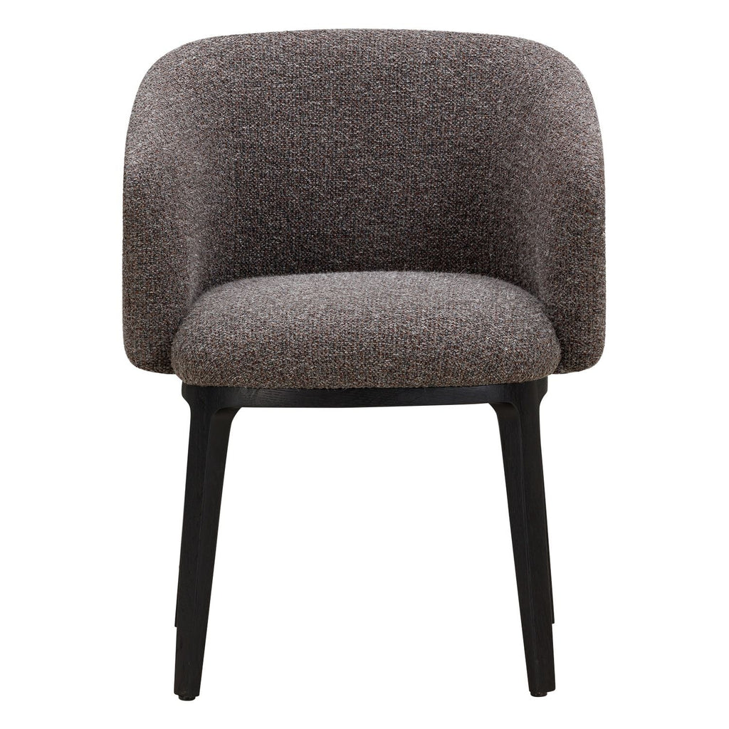 Chaise de salle à manger moderne en acier rembourré avec coque galet sculptée
