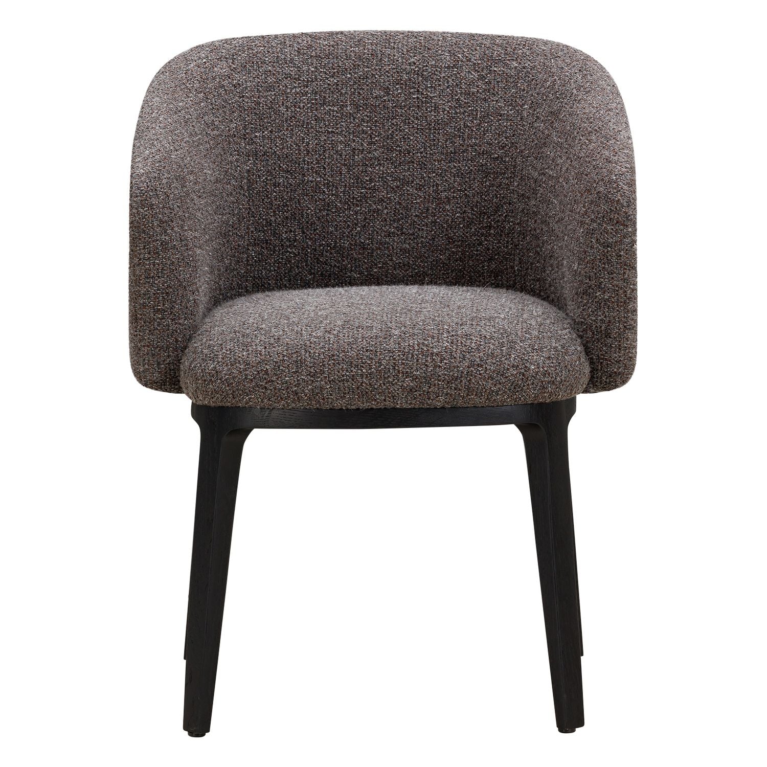 Chaise de salle à manger moderne en acier rembourré avec coque galet sculptée