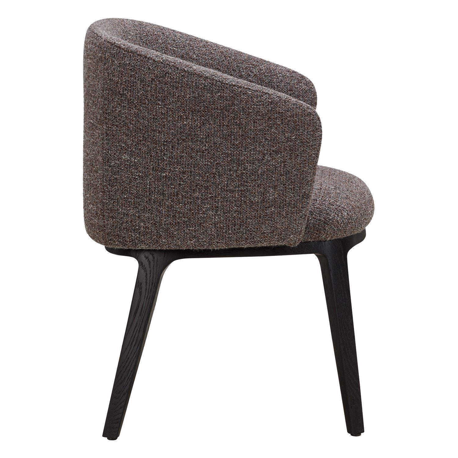 Chaise de salle à manger moderne en acier rembourré avec coque galet sculptée