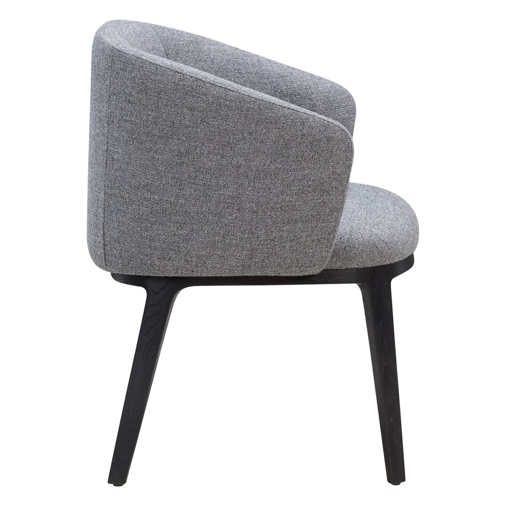 Chaise de salle à manger moderne en acier rembourré avec coque galet sculptée