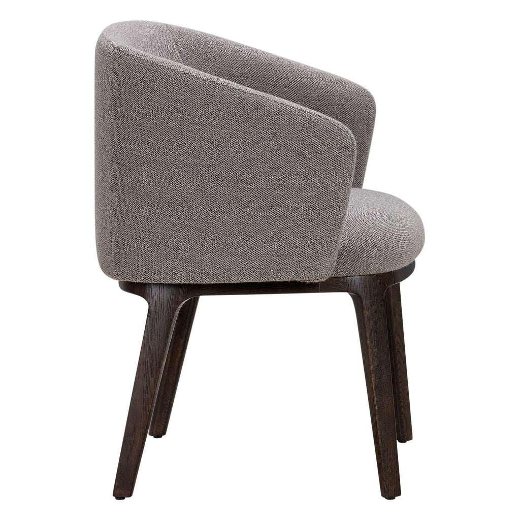 Chaise de salle à manger moderne en acier rembourré avec coque galet sculptée