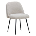 Chaise de salle à manger contemporaine en tissu et acier avec coque ergonomique rembourrée pour salle à manger
