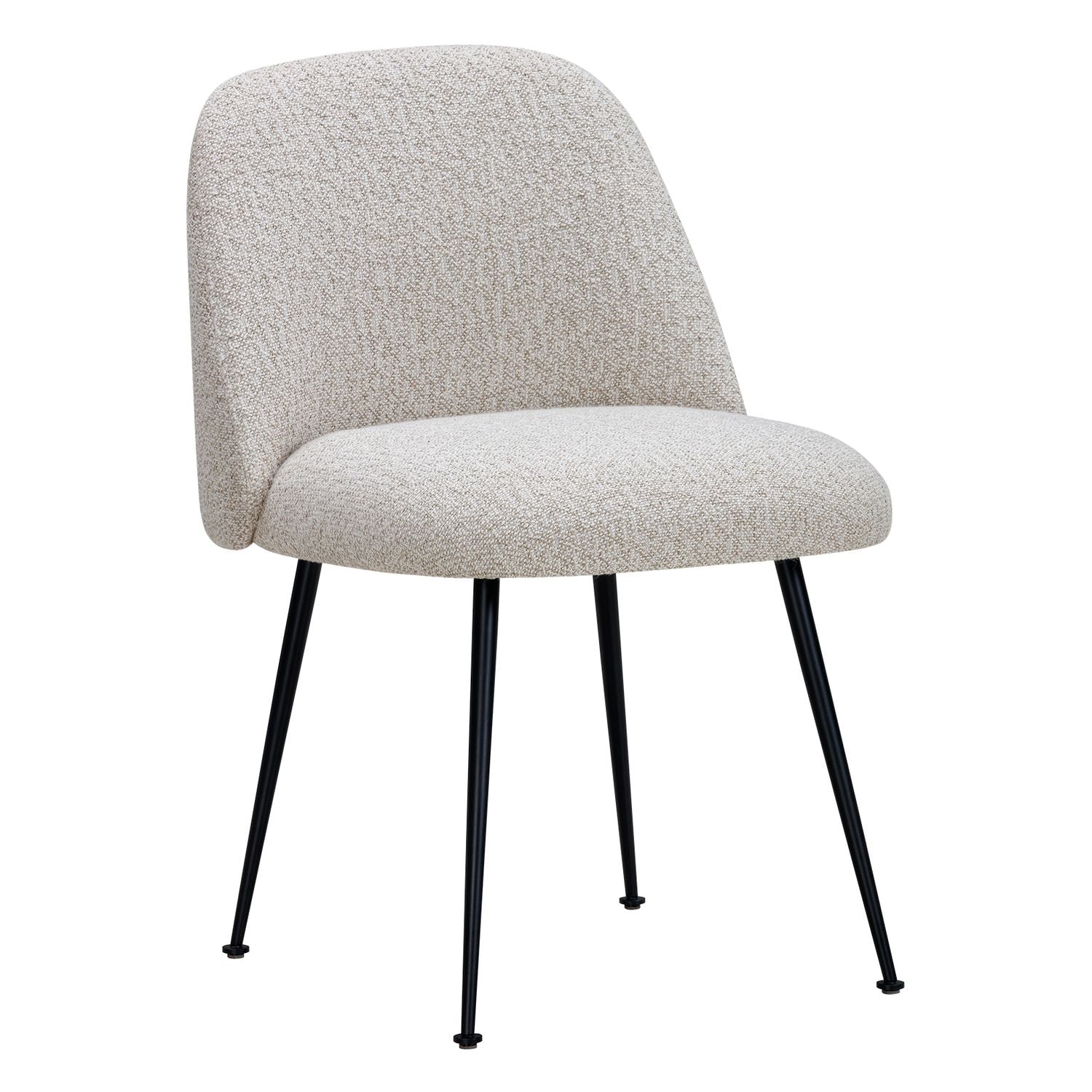 Chaise de salle à manger contemporaine en tissu et acier avec coque ergonomique rembourrée pour salle à manger