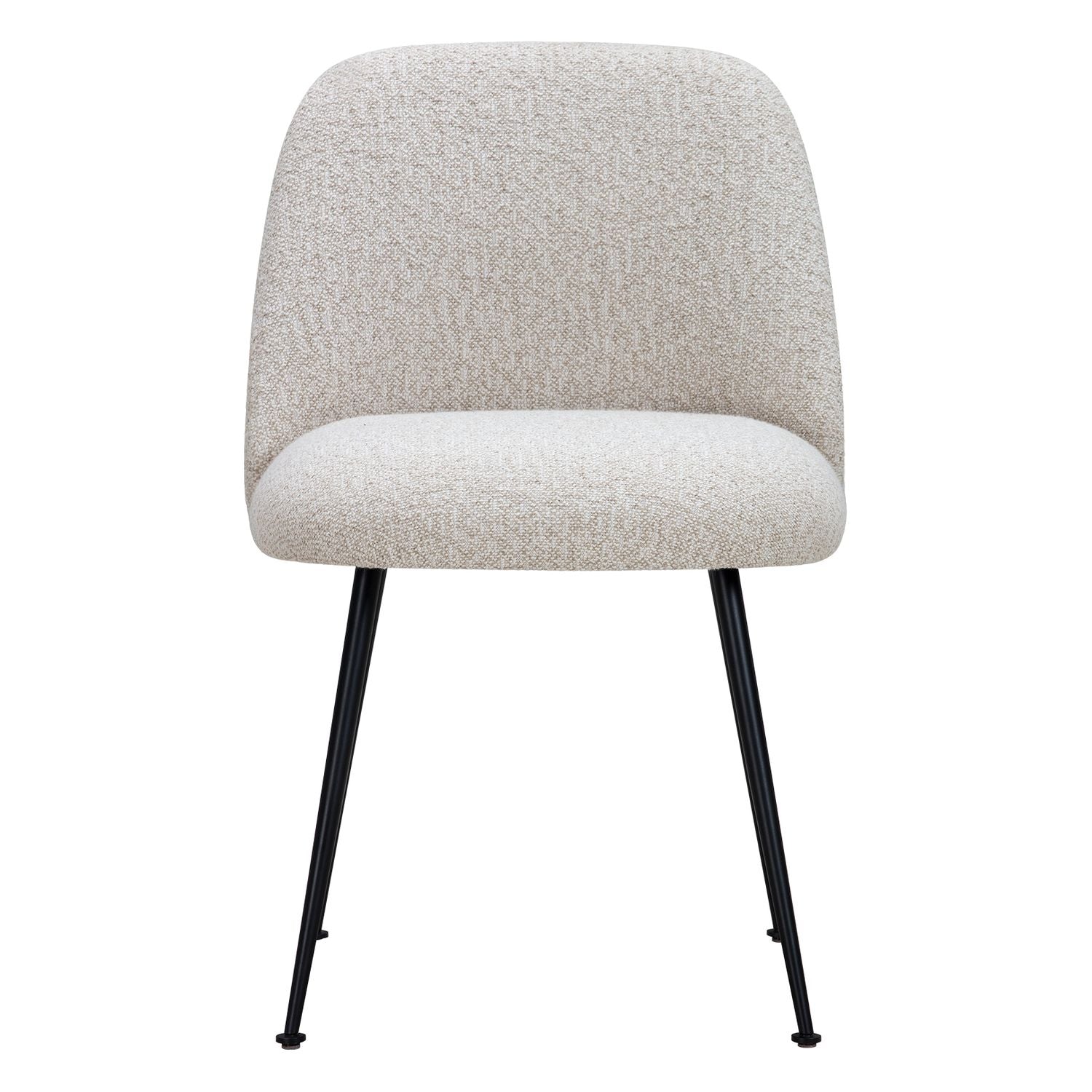 Chaise de salle à manger contemporaine en tissu et acier avec coque ergonomique rembourrée pour salle à manger