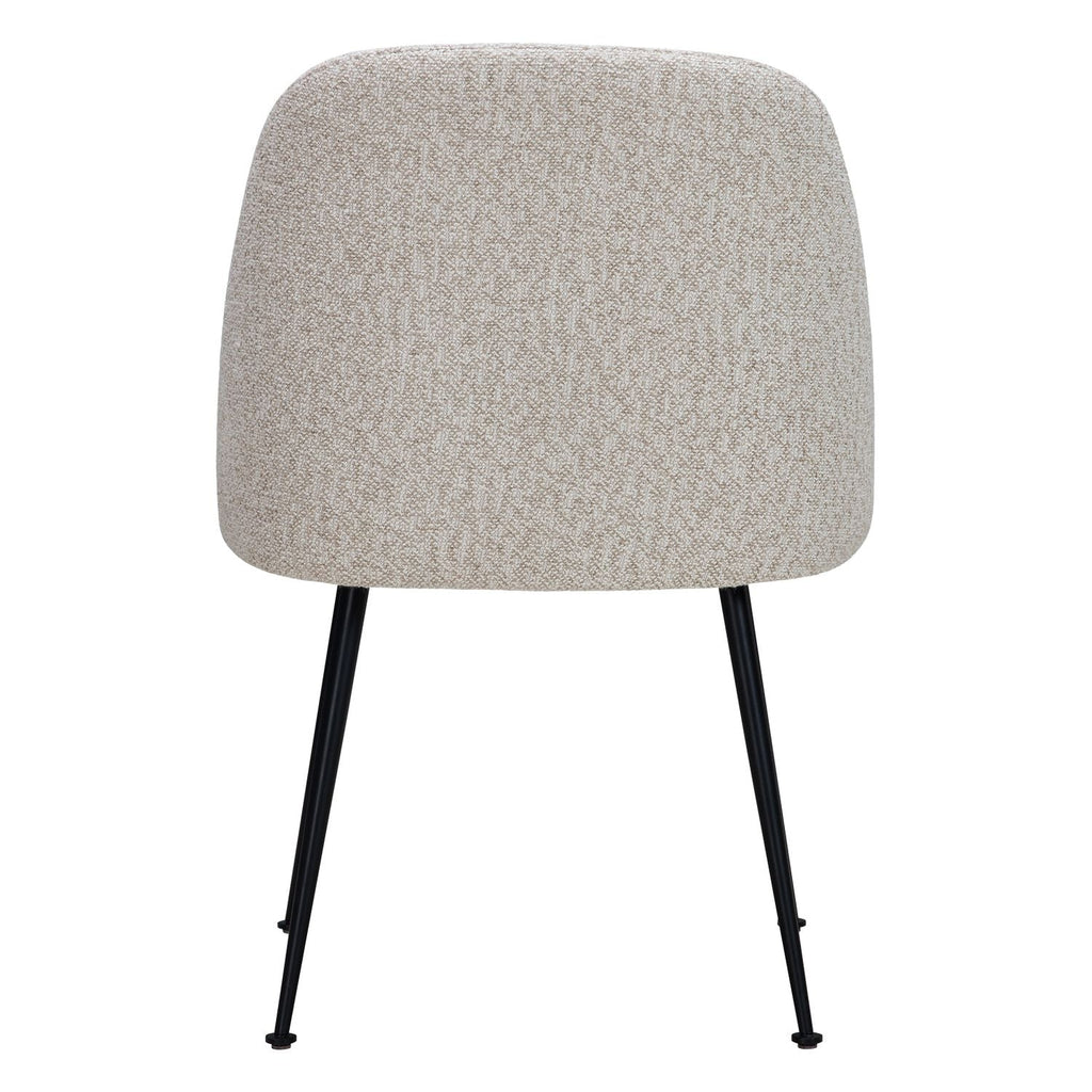 Chaise de salle à manger contemporaine en tissu et acier avec coque ergonomique rembourrée pour salle à manger