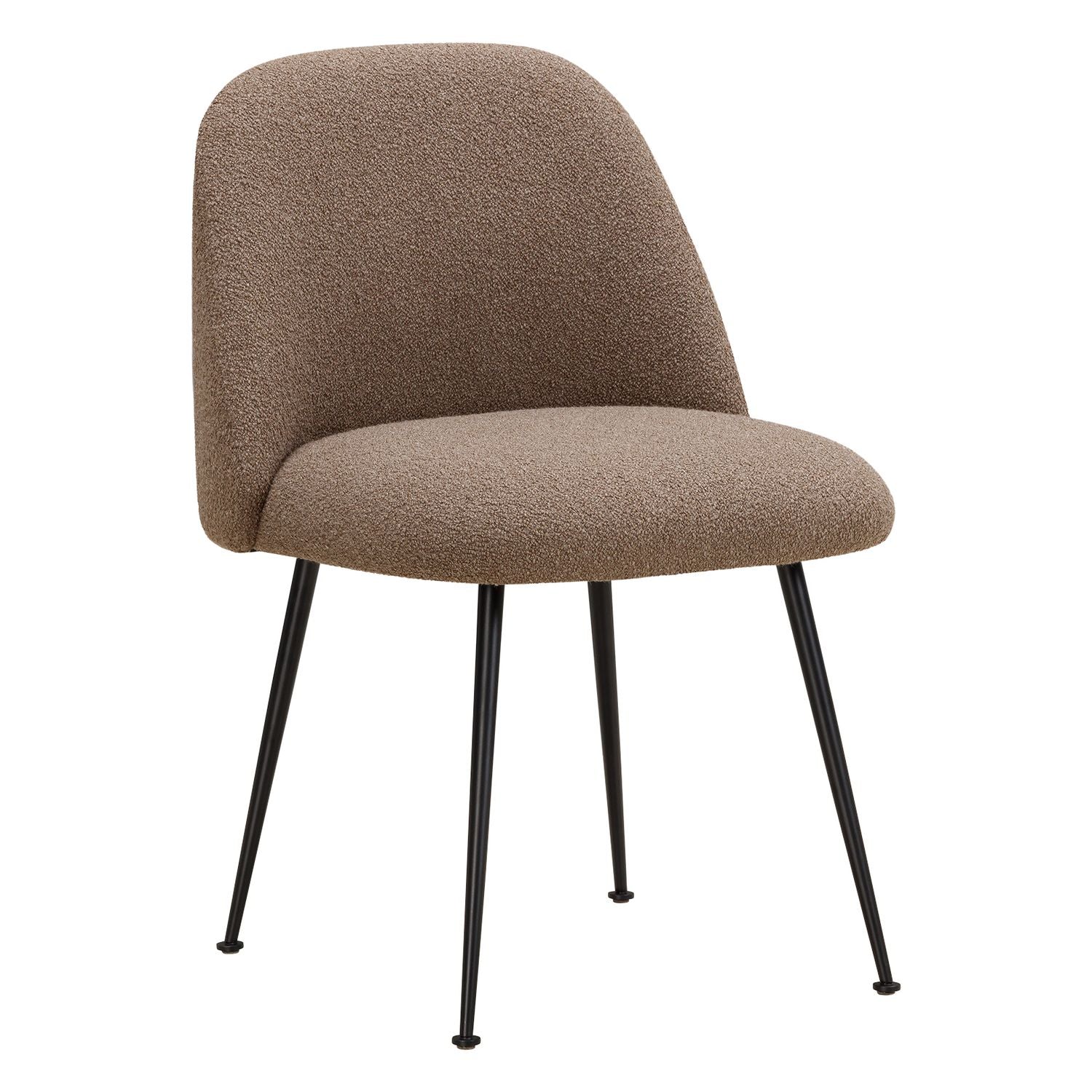 Chaise de salle à manger contemporaine en tissu et acier avec coque ergonomique rembourrée pour salle à manger