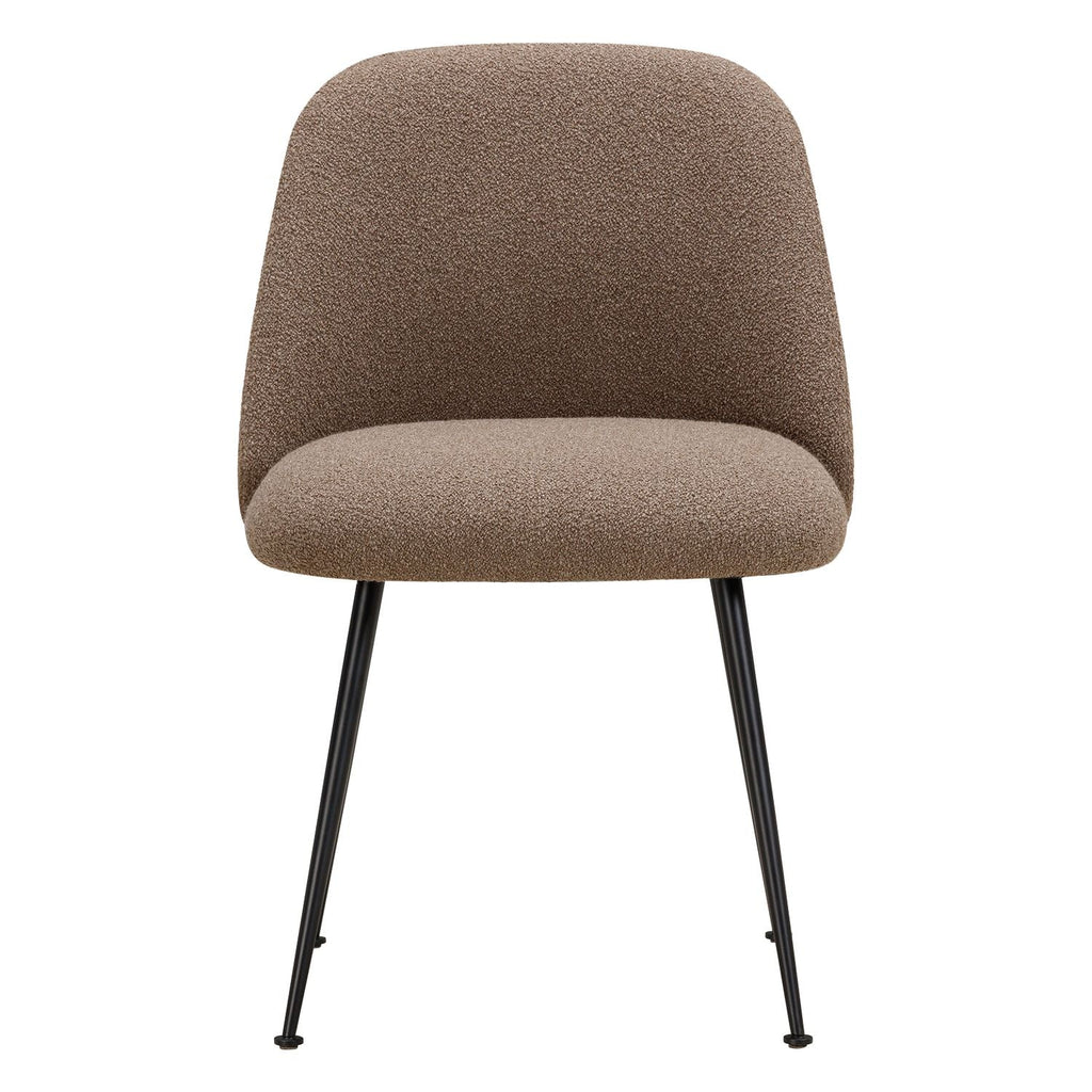 Chaise de salle à manger contemporaine en tissu et acier avec coque ergonomique rembourrée pour salle à manger