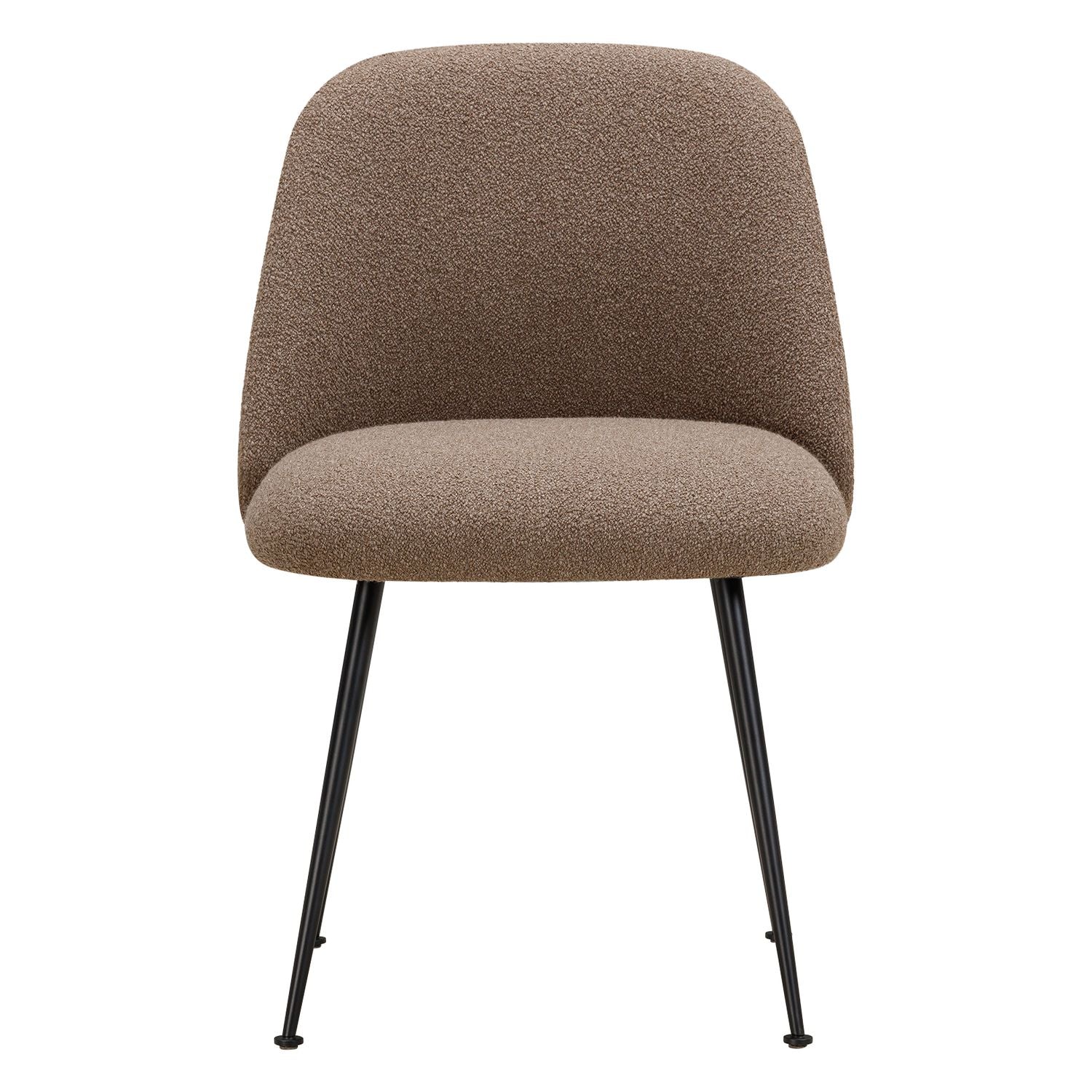 Chaise de salle à manger contemporaine en tissu et acier avec coque ergonomique rembourrée pour salle à manger