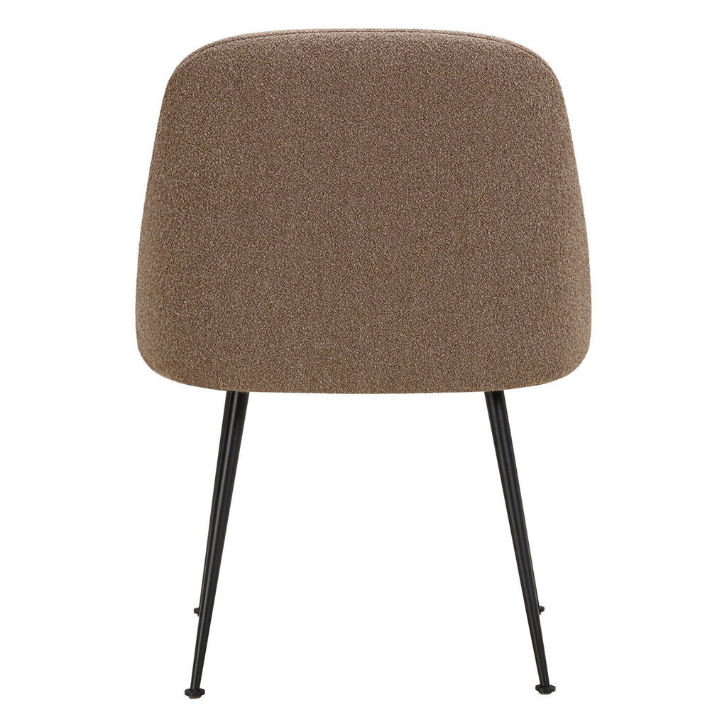 Chaise de salle à manger contemporaine en tissu et acier avec coque ergonomique rembourrée pour salle à manger