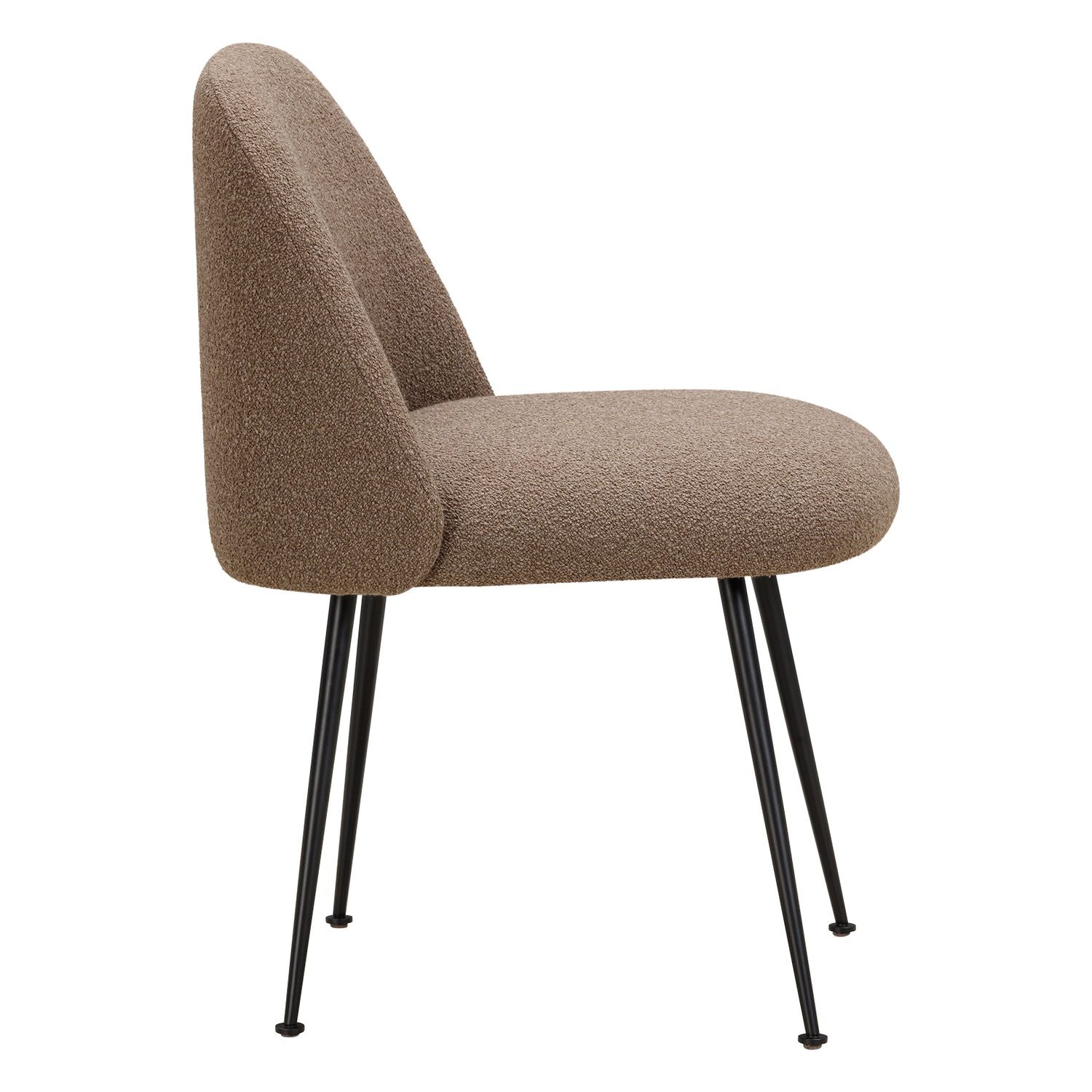 Chaise de salle à manger contemporaine en tissu et acier avec coque ergonomique rembourrée pour salle à manger