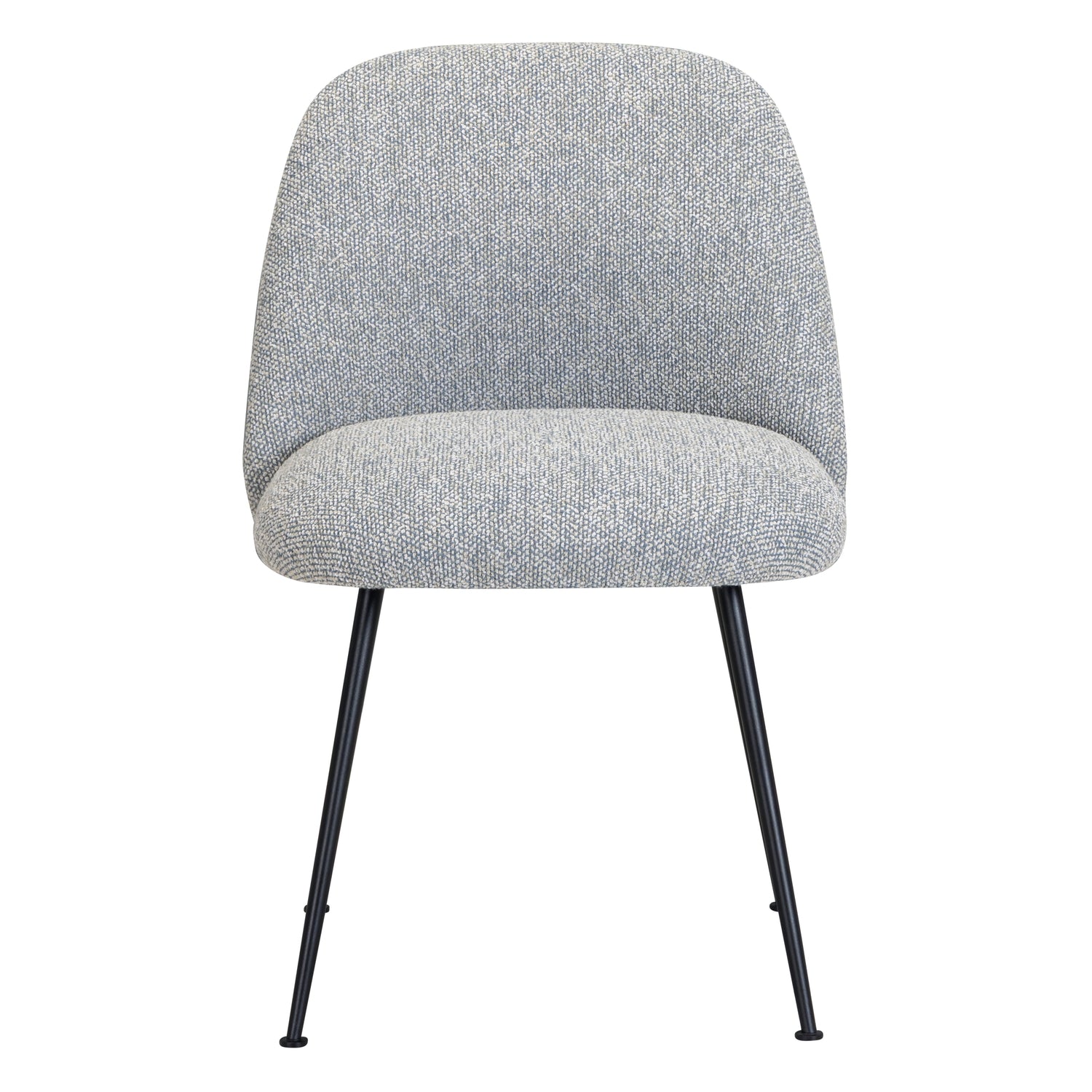 Chaise de salle à manger contemporaine en tissu et acier avec coque ergonomique rembourrée pour salle à manger