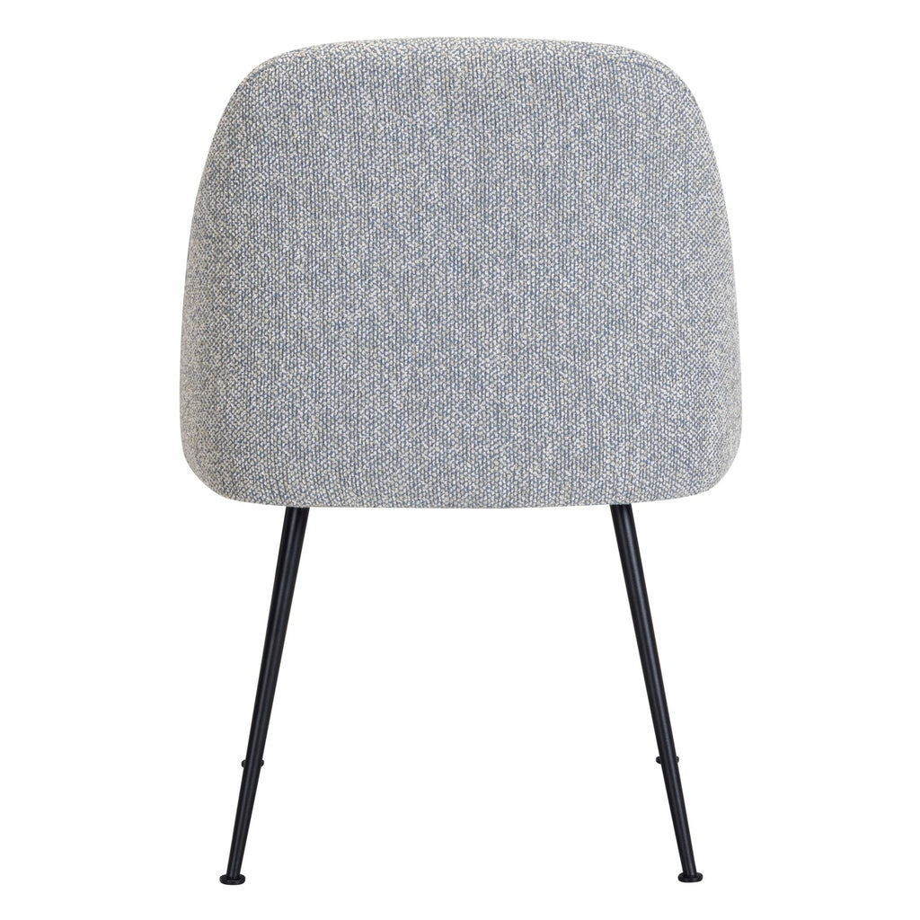 Chaise de salle à manger contemporaine en tissu et acier avec coque ergonomique rembourrée pour salle à manger