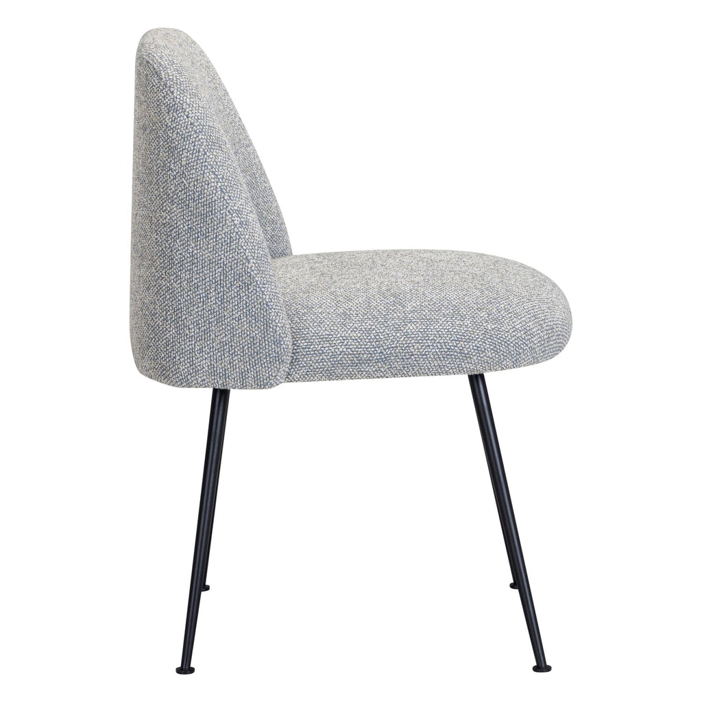 Chaise de salle à manger contemporaine en tissu et acier avec coque ergonomique rembourrée pour salle à manger