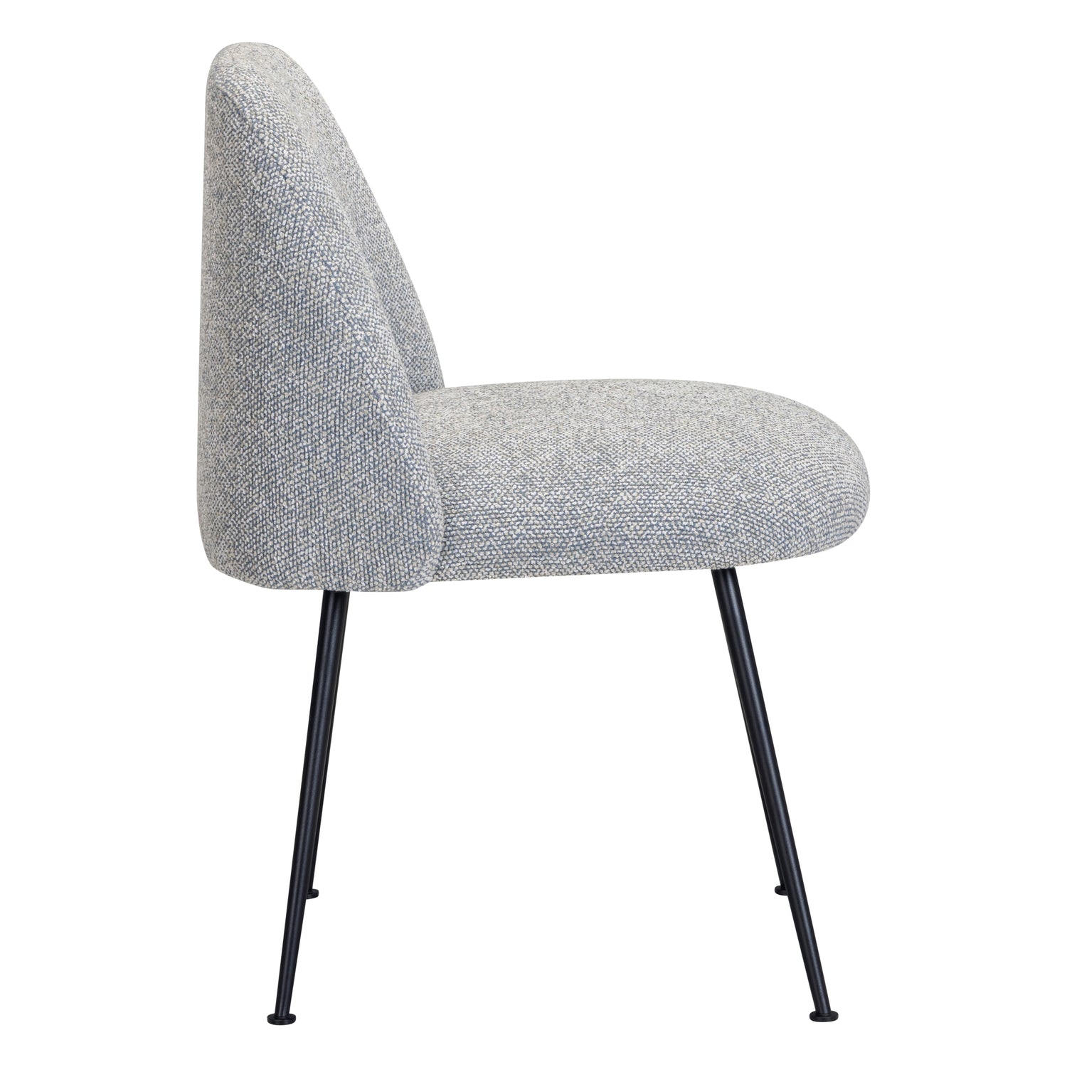 Chaise de salle à manger contemporaine en tissu et acier avec coque ergonomique rembourrée pour salle à manger