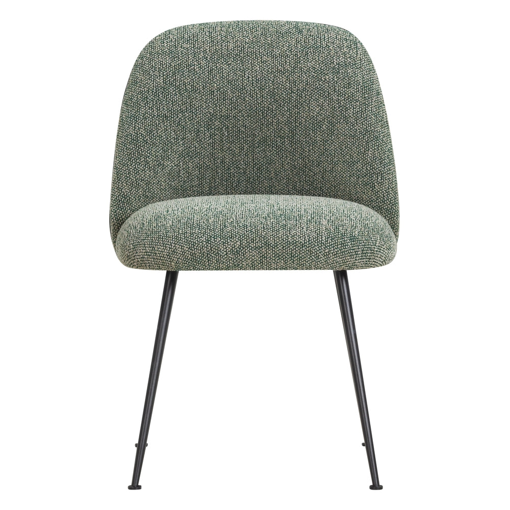 Chaise de salle à manger contemporaine en tissu et acier avec coque ergonomique rembourrée pour salle à manger