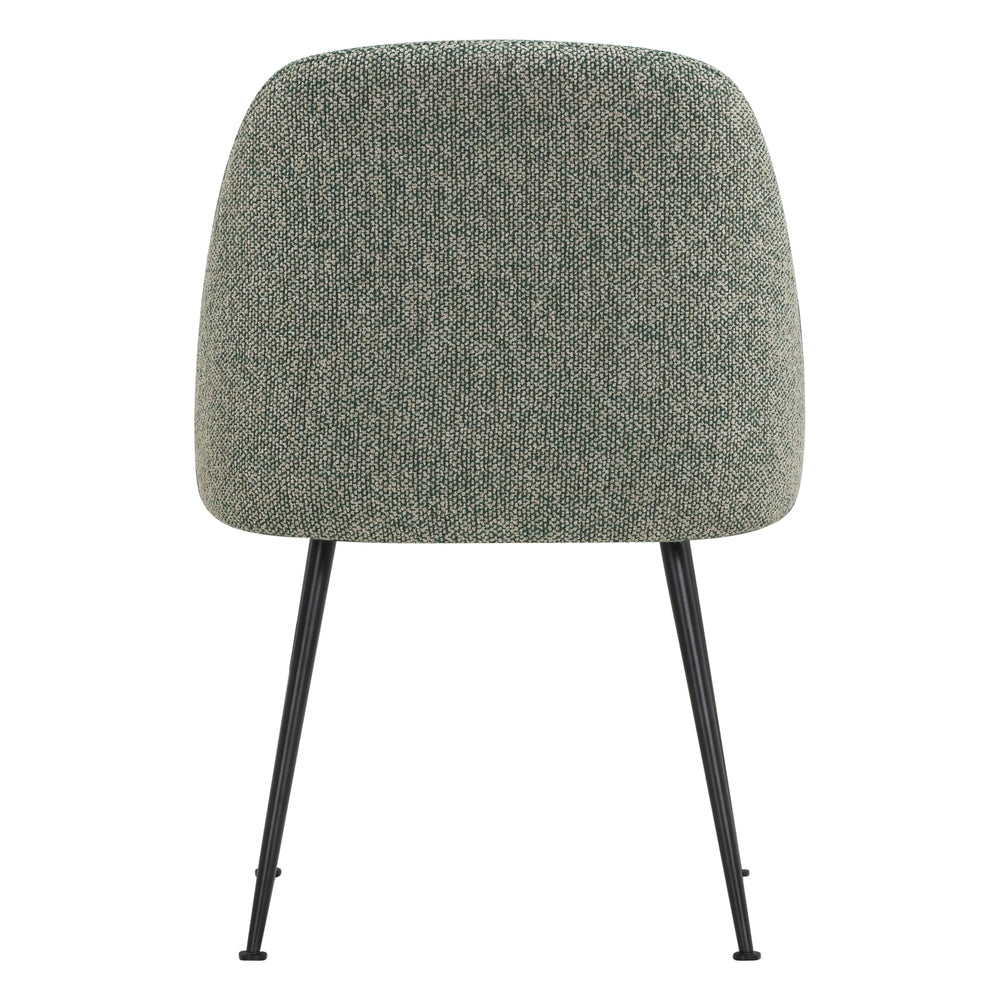 Chaise de salle à manger contemporaine en tissu et acier avec coque ergonomique rembourrée pour salle à manger