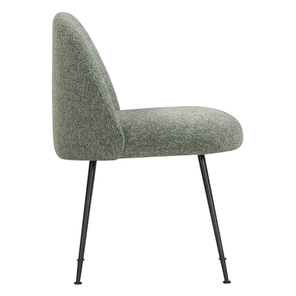 Chaise de salle à manger contemporaine en tissu et acier avec coque ergonomique rembourrée pour salle à manger
