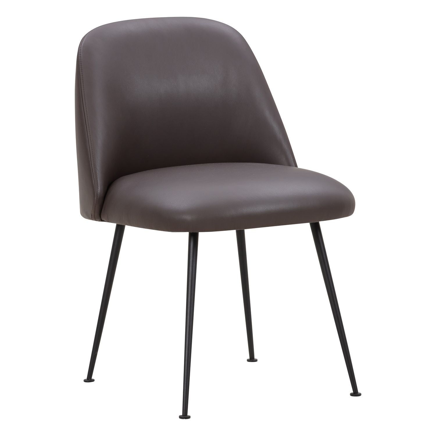 Chaise de salle à manger contemporaine en tissu et acier avec coque ergonomique rembourrée pour salle à manger