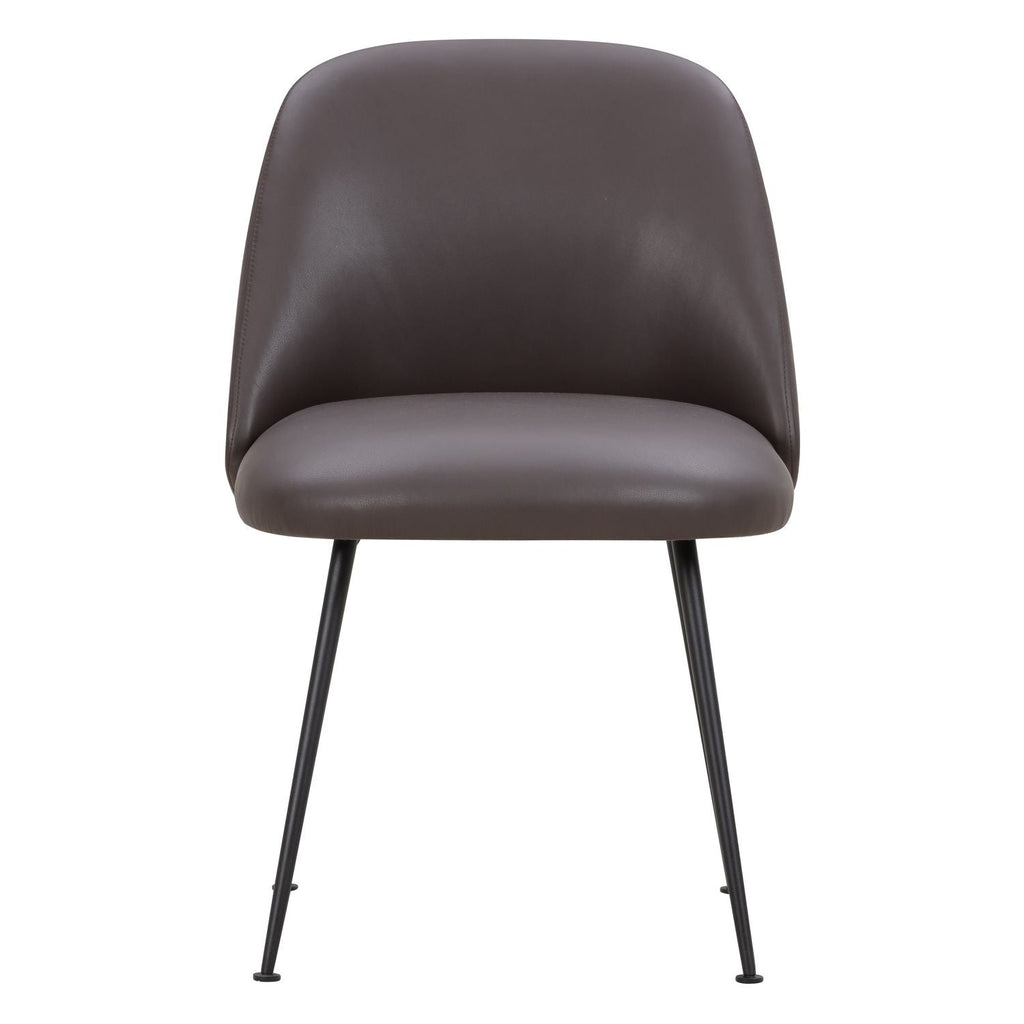 Chaise de salle à manger contemporaine en tissu et acier avec coque ergonomique rembourrée pour salle à manger