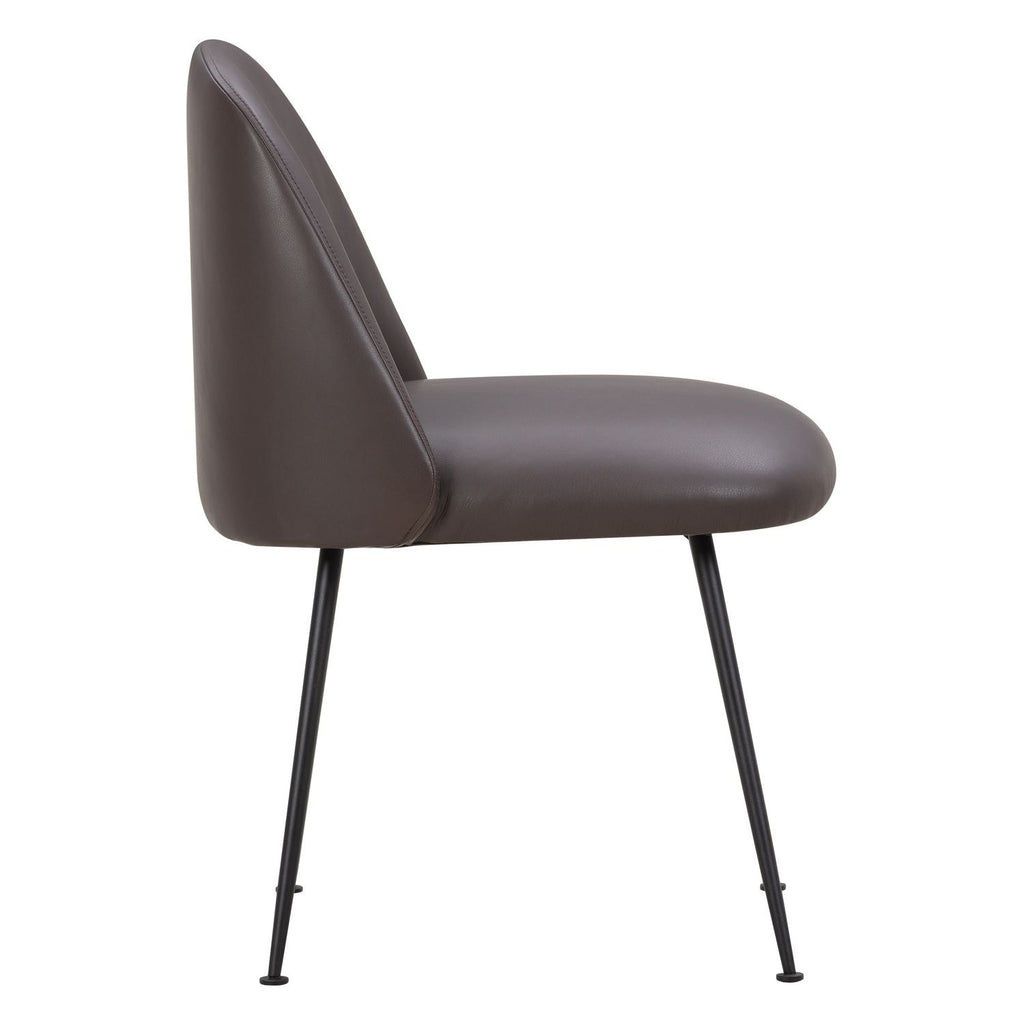 Chaise de salle à manger contemporaine en tissu et acier avec coque ergonomique rembourrée pour salle à manger