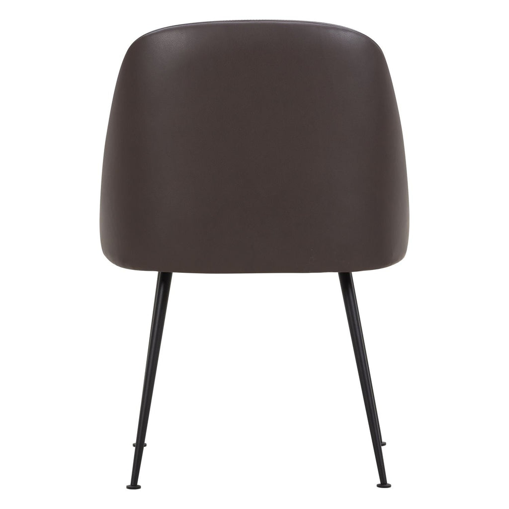 Chaise de salle à manger contemporaine en tissu et acier avec coque ergonomique rembourrée pour salle à manger