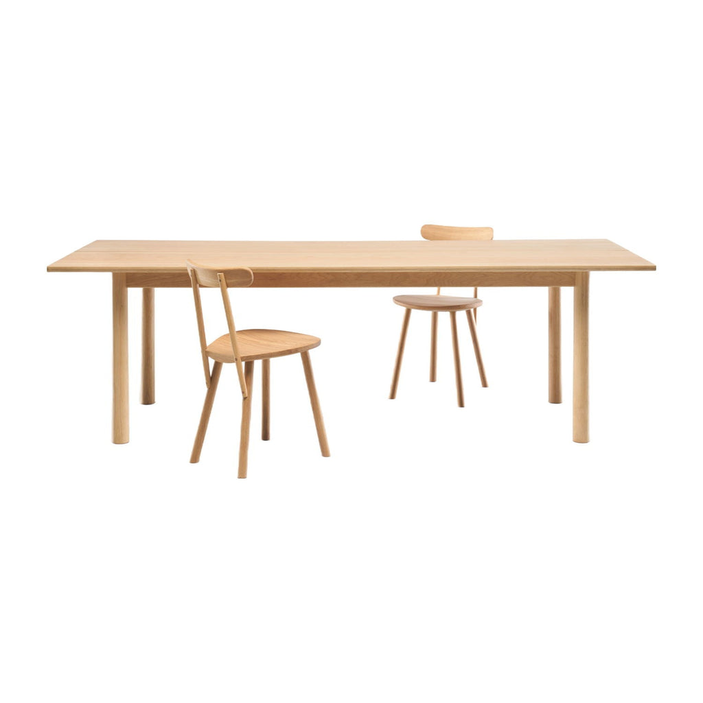 Table à manger rectangulaire scandinave en chêne massif avec pieds cylindriques pour salle à manger