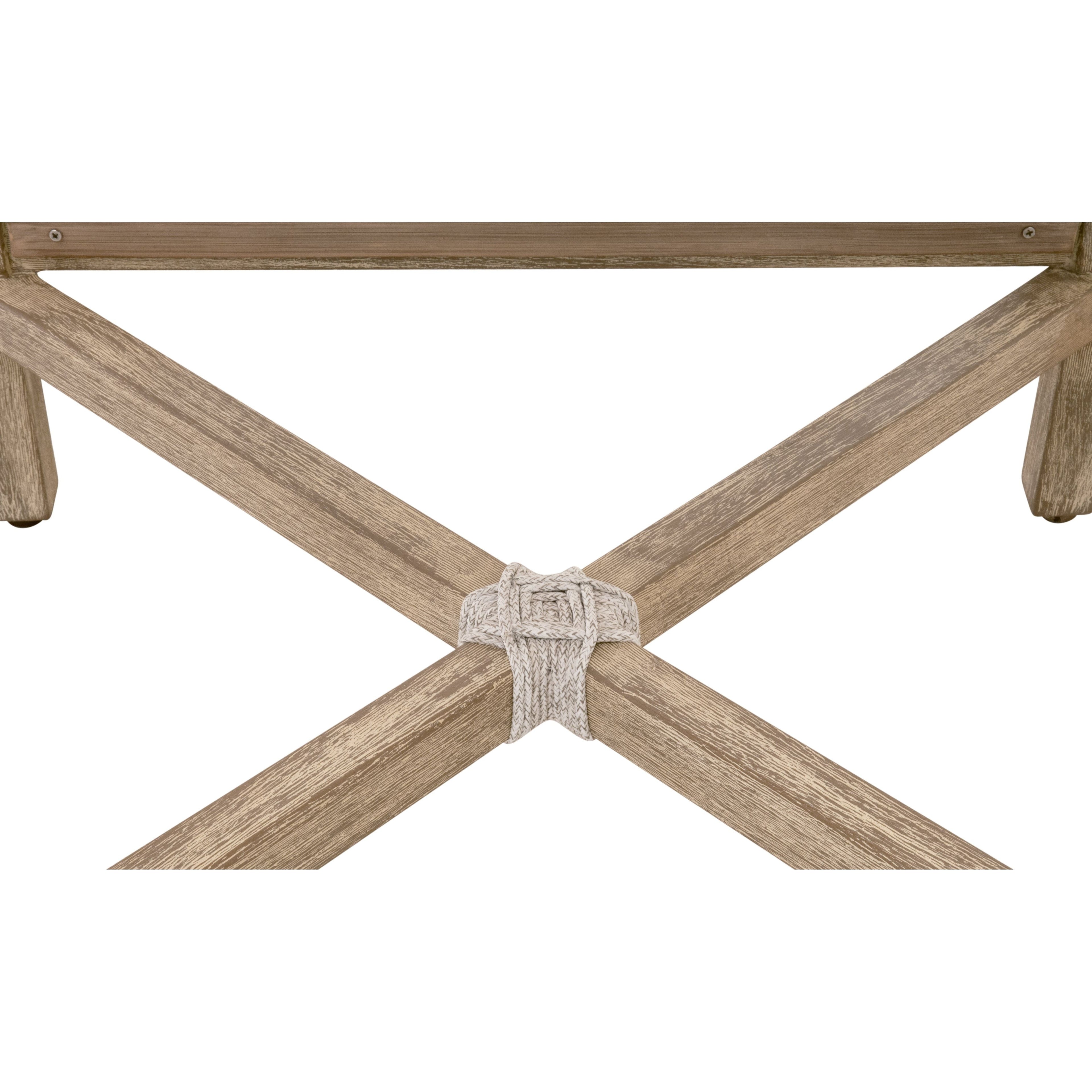 Tabouret de comptoir Coastal Mahogany & White Rope avec assise tissée et coussin de performance pour cuisine et et salle à manger