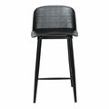 Tabouret de bar minimaliste en polypropylène et métal avec dossier bas et pieds fuselés pour cuisine et salle à manger