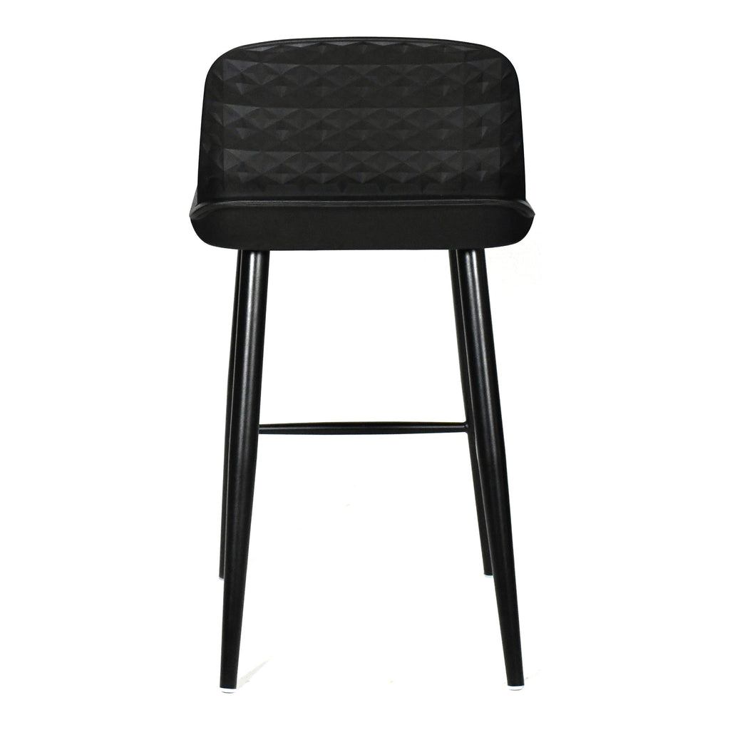 Tabouret de bar minimaliste en polypropylène et métal avec dossier bas et pieds fuselés pour cuisine et salle à manger