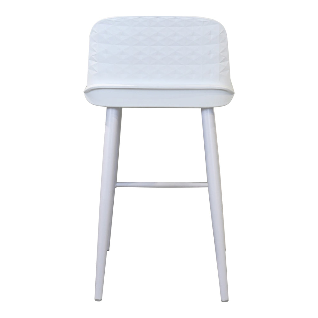 Tabouret de bar minimaliste en polypropylène et métal avec dossier bas et pieds fuselés pour cuisine et salle à manger