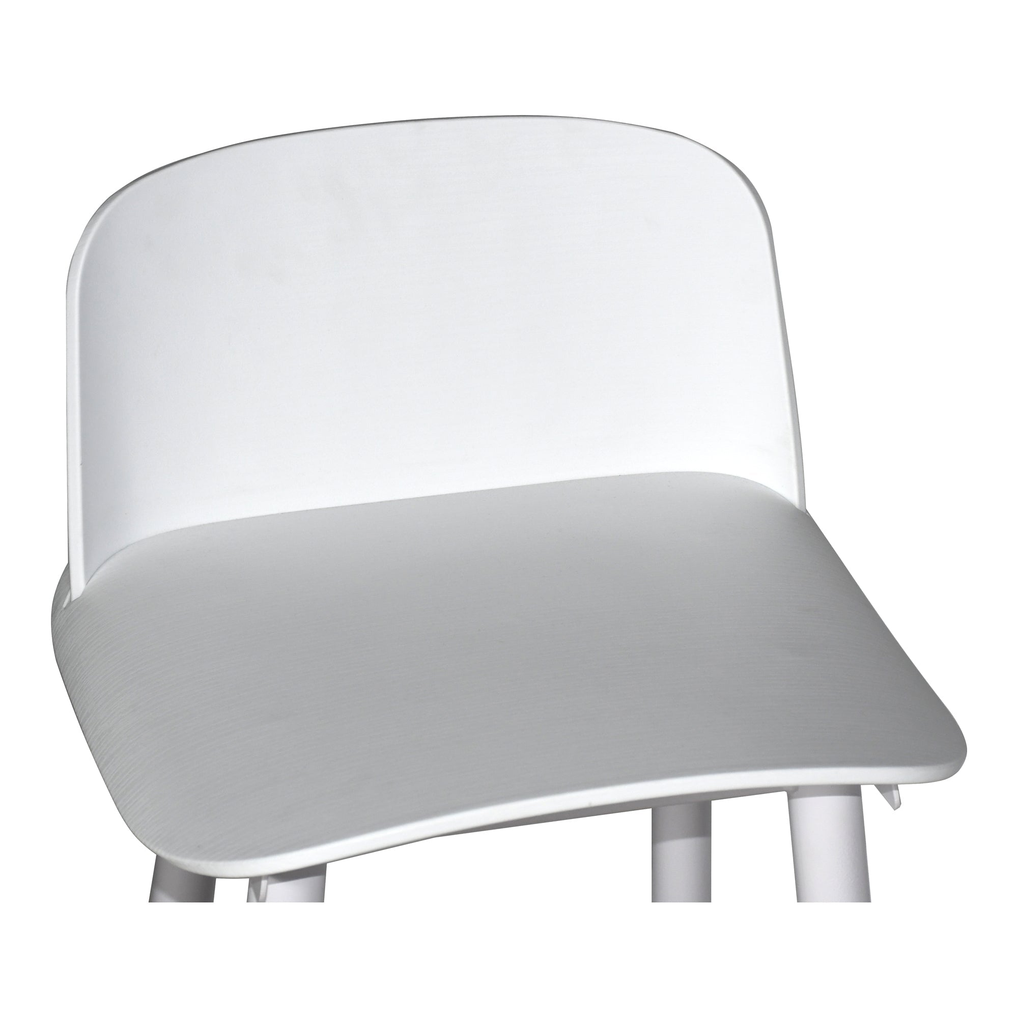 Tabouret de bar minimaliste en polypropylène et métal avec dossier bas et pieds fuselés pour cuisine et salle à manger