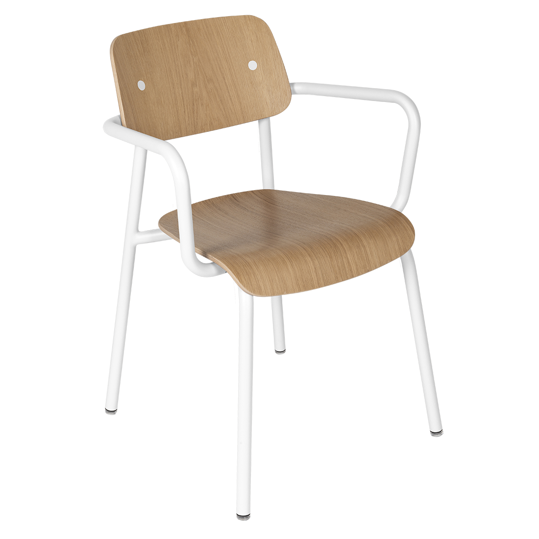 Fauteuil de salle à manger contemporain en aluminium avec coque incurvée empilable pour salle à manger