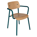Fauteuil de salle à manger contemporain en aluminium avec coque incurvée empilable pour salle à manger